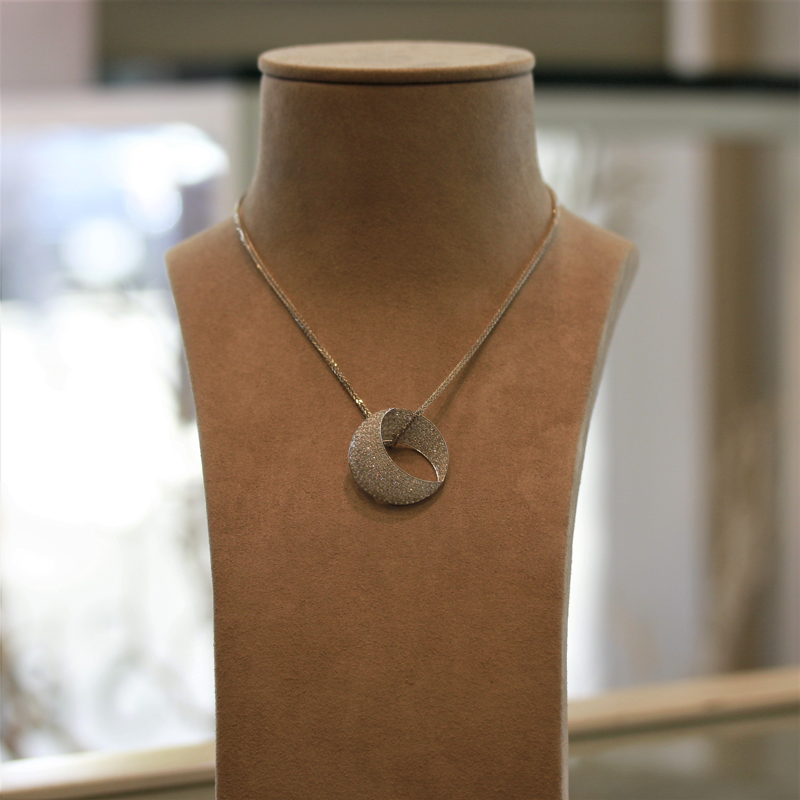 Diamond Gold Crescent Pendant