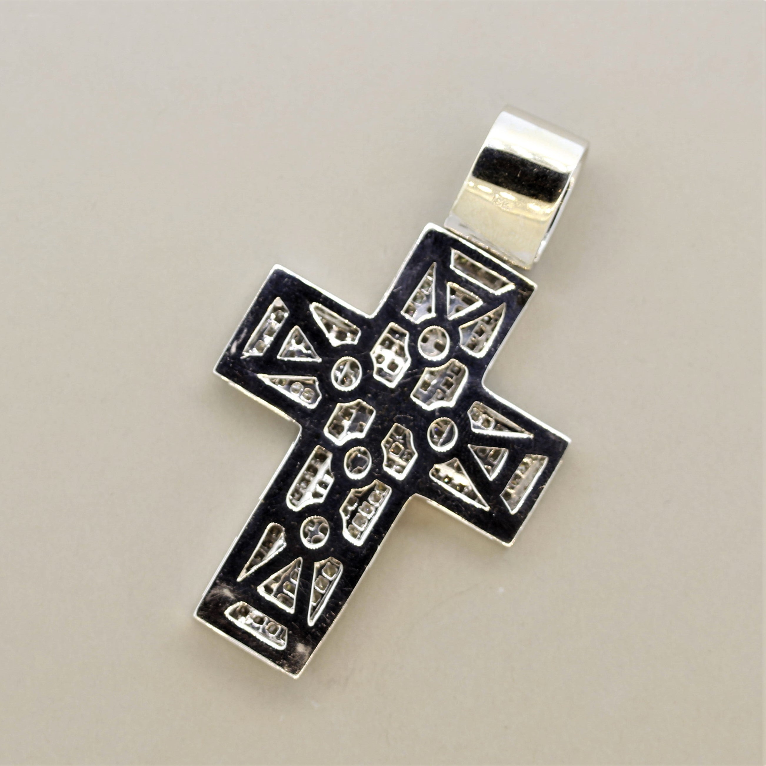 Massive Large Diamond Gold Cross Pendant