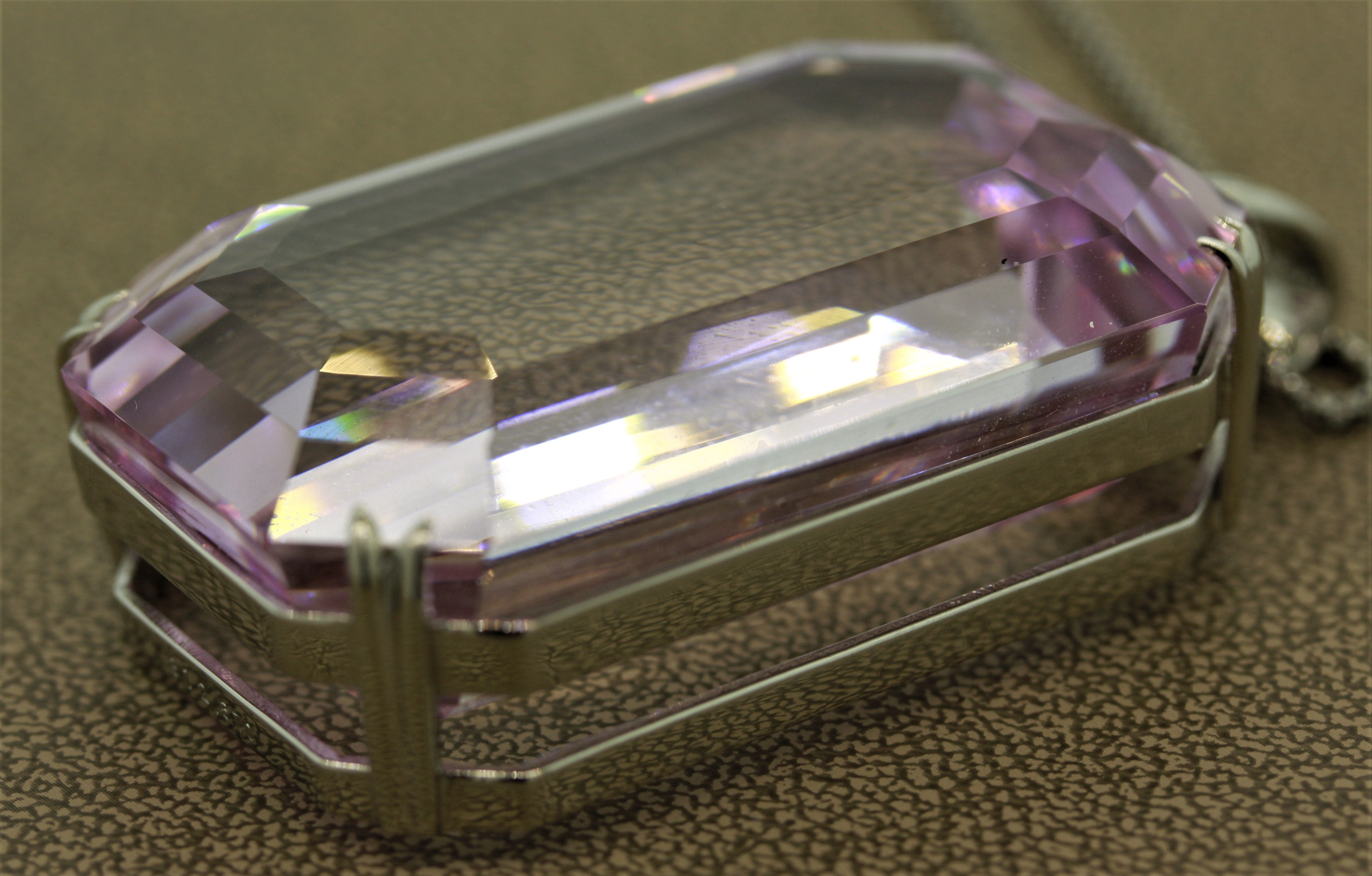 Massive Kunzite Platinum Pendant Necklace, 312.57ct