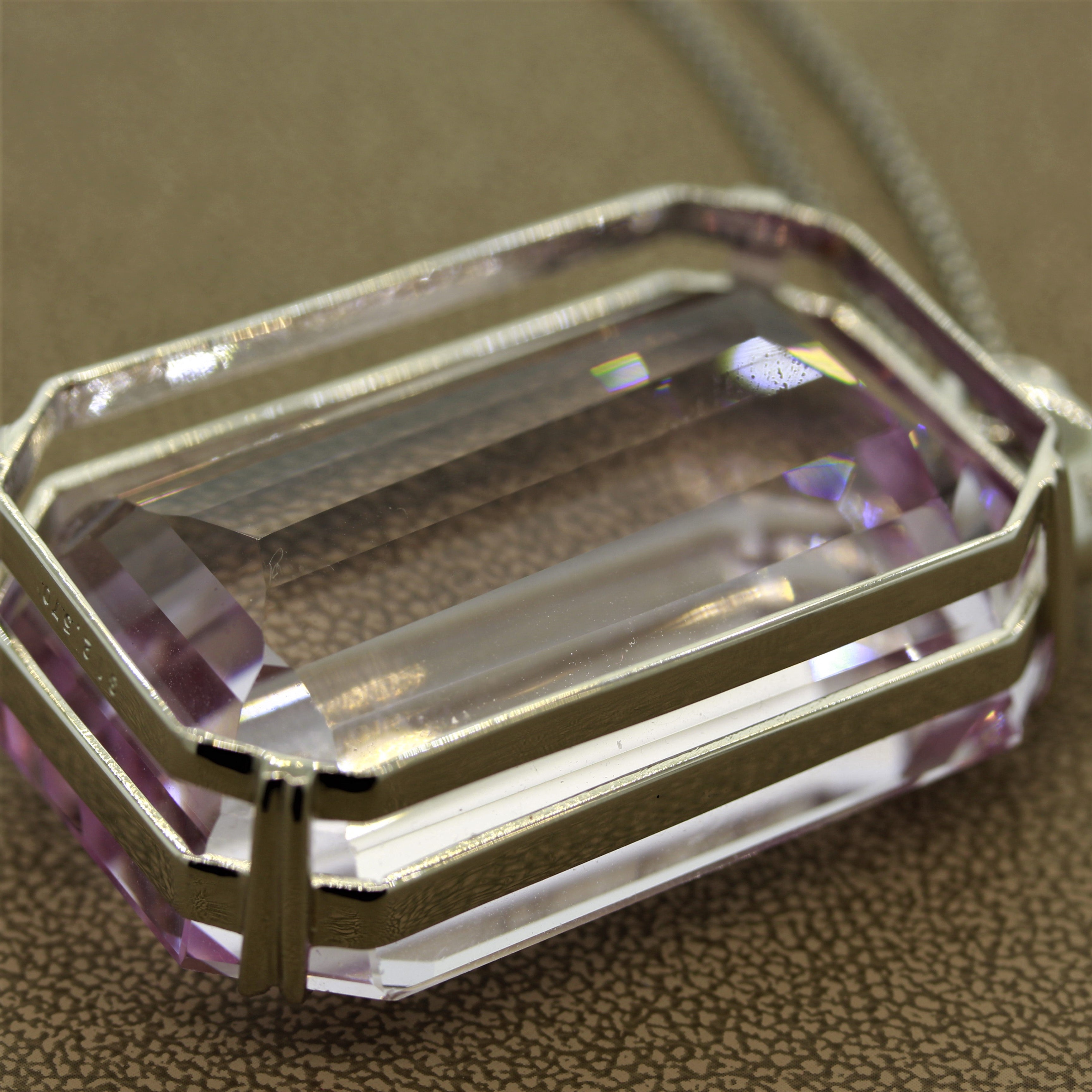 Massive Kunzite Platinum Pendant Necklace, 312.57ct