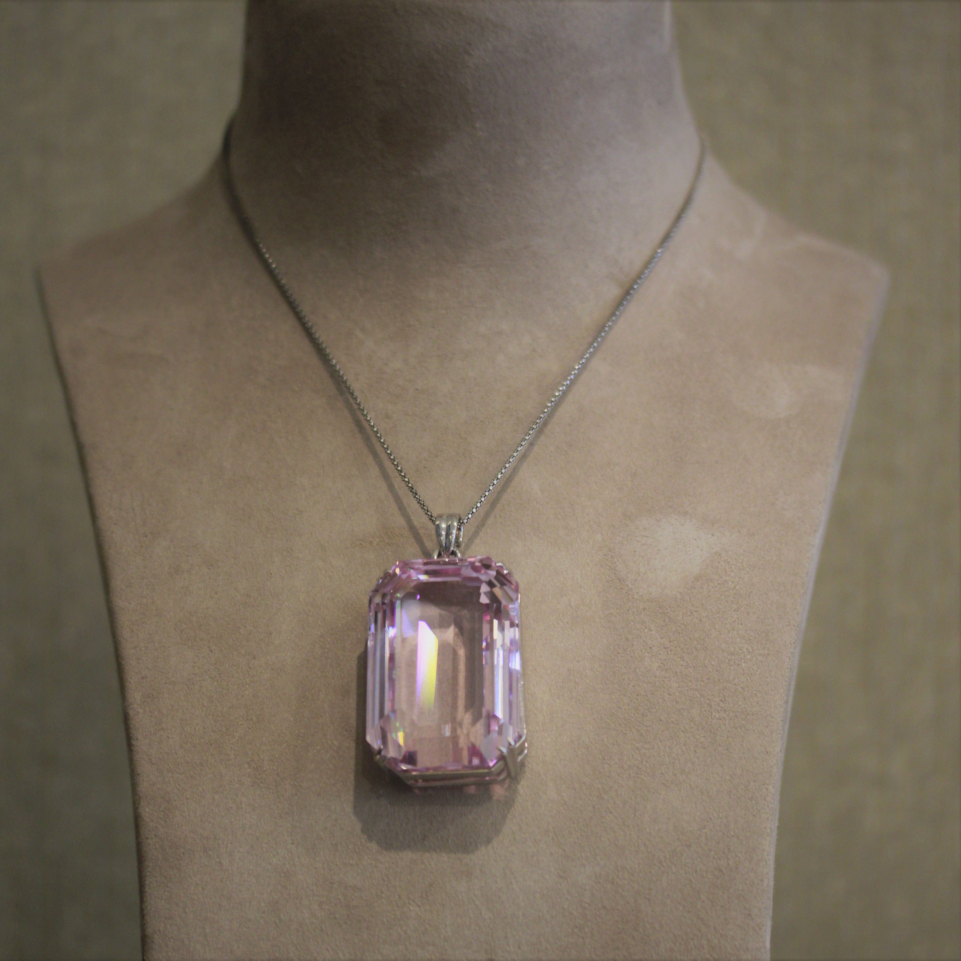 Massive Kunzite Platinum Pendant Necklace, 312.57ct