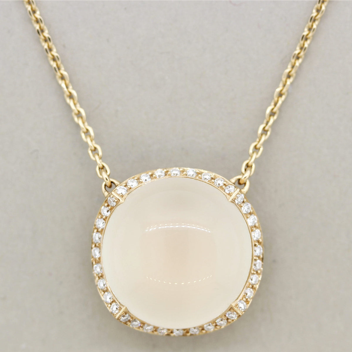 Moonstone Diamond Gold Necklace
