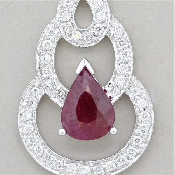 Ruby Diamond Gold Pendant