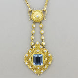 Luna Felix Aquamarine Diamond Gold Pendant