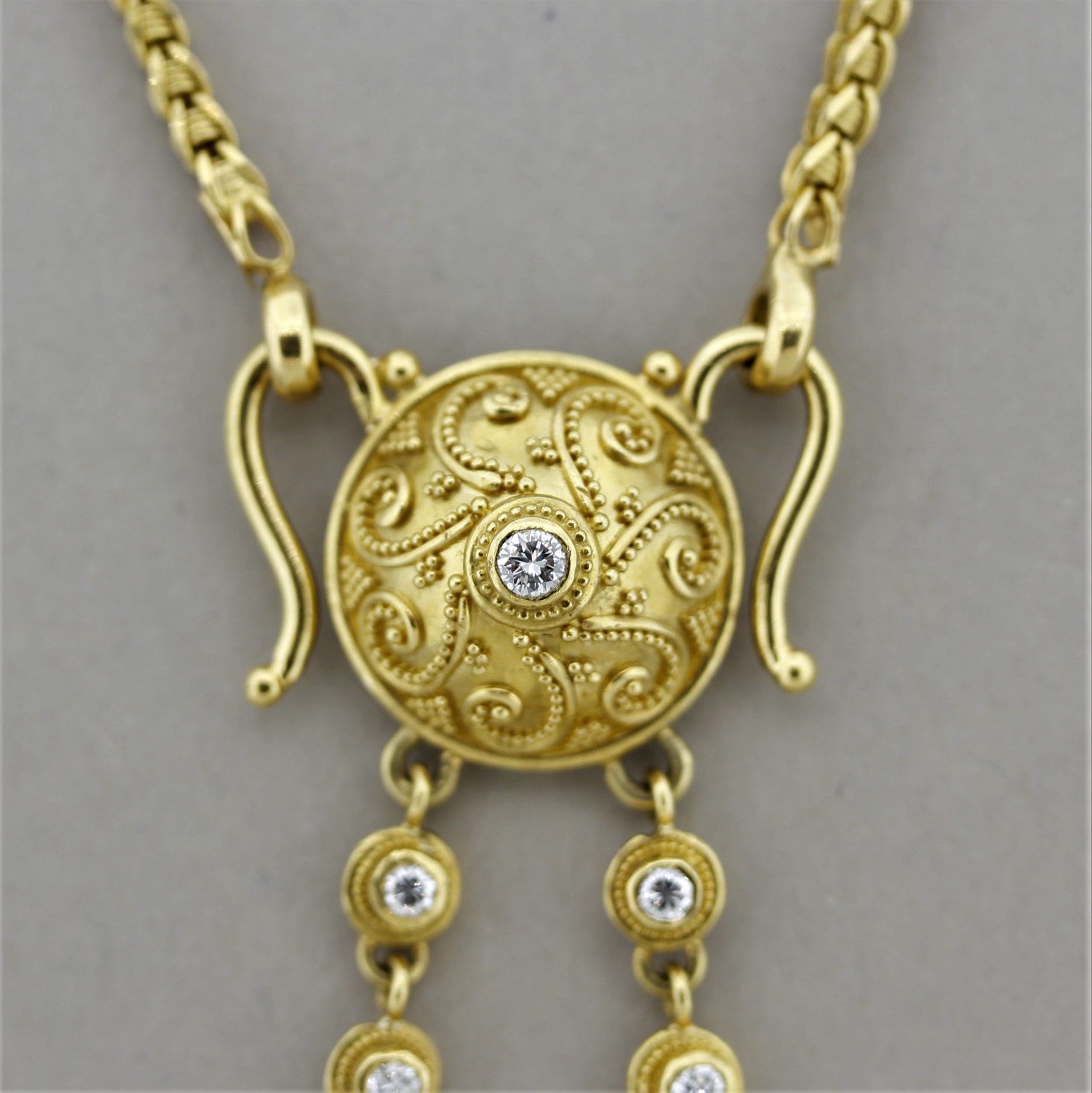 Luna Felix Aquamarine Diamond Gold Pendant