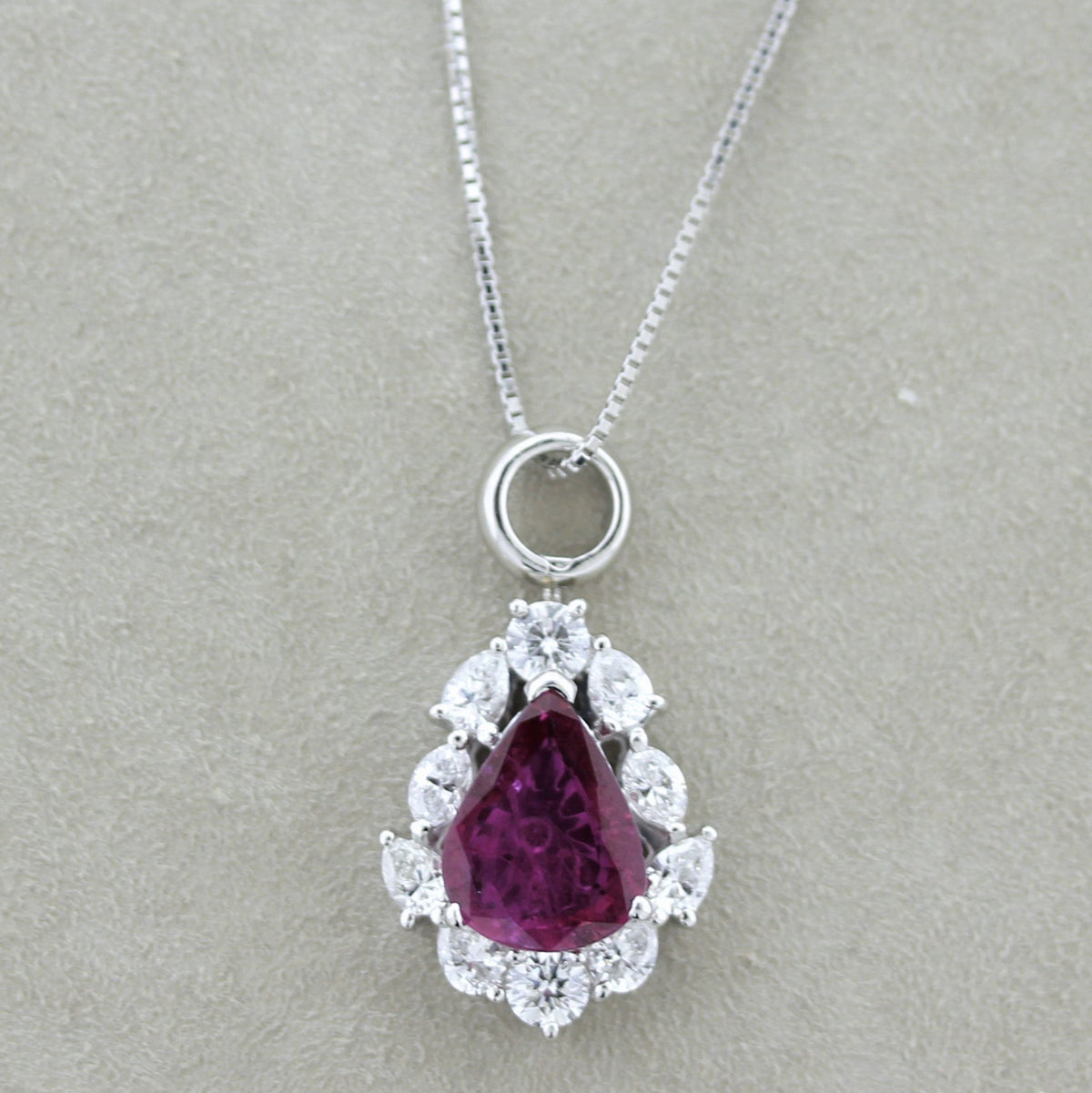 Ruby Diamond Platinum Pendant