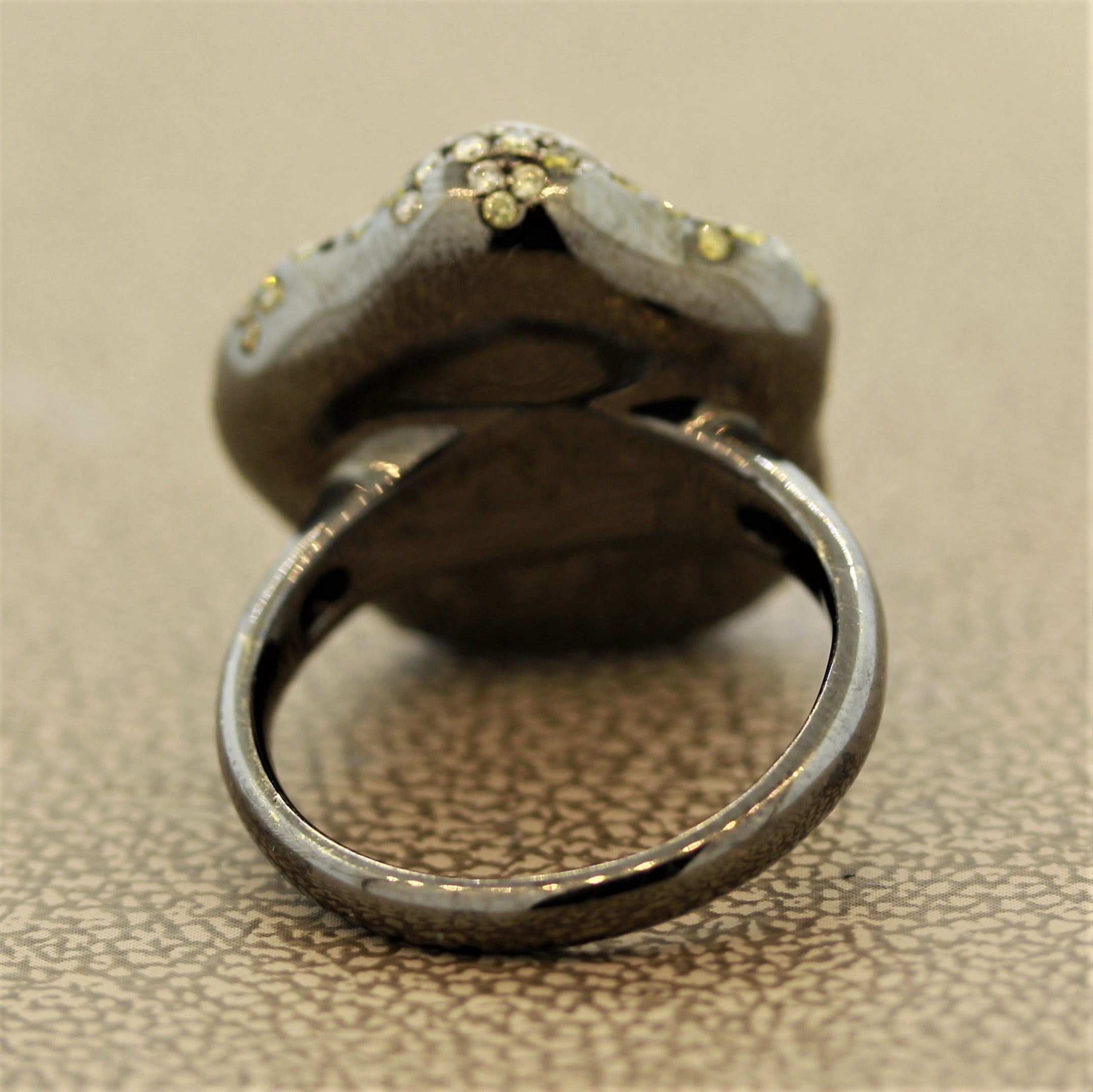 Baroque South Sea Pearl Diamond Gold Ring