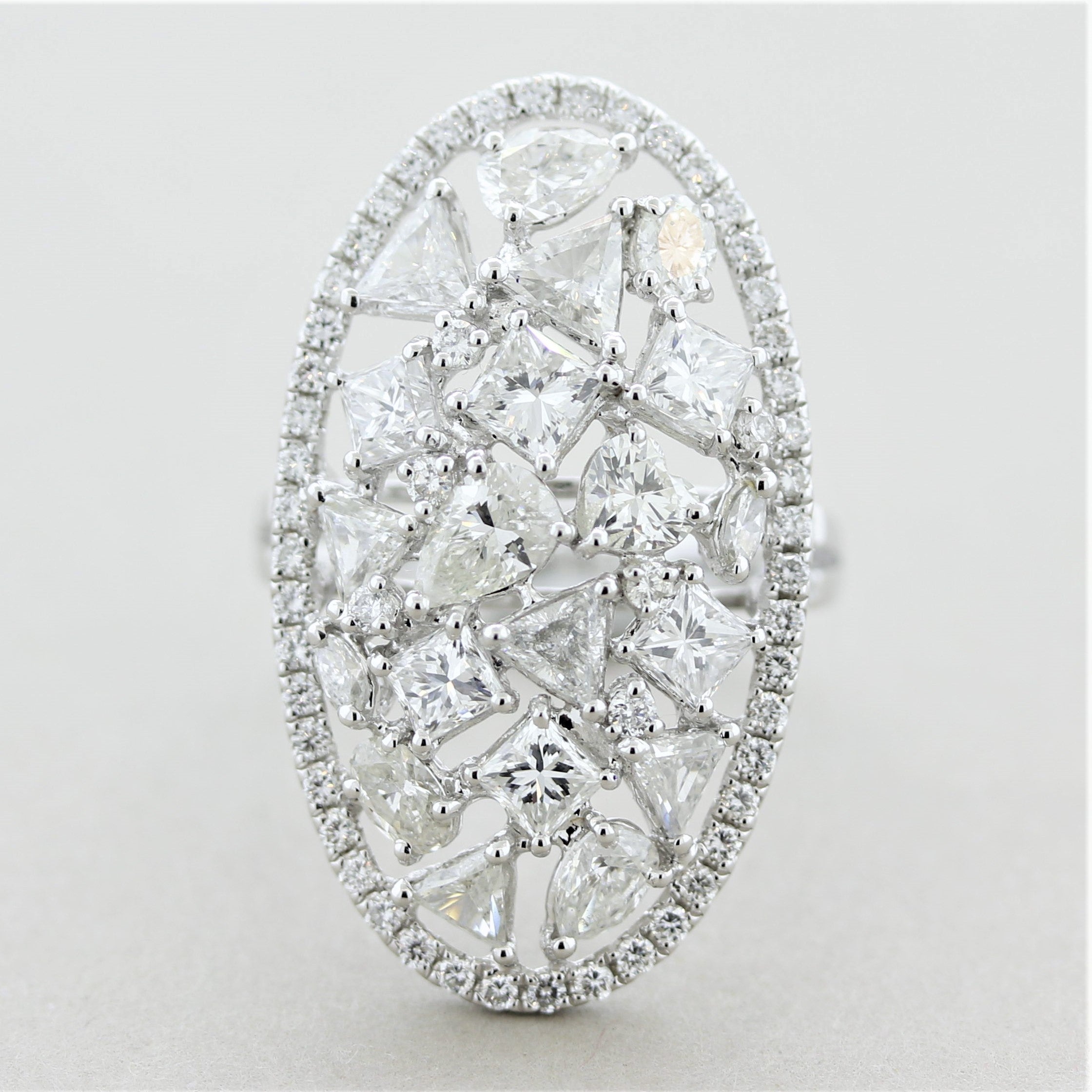 Diamond Multi-Shape Cluster Gold Ring