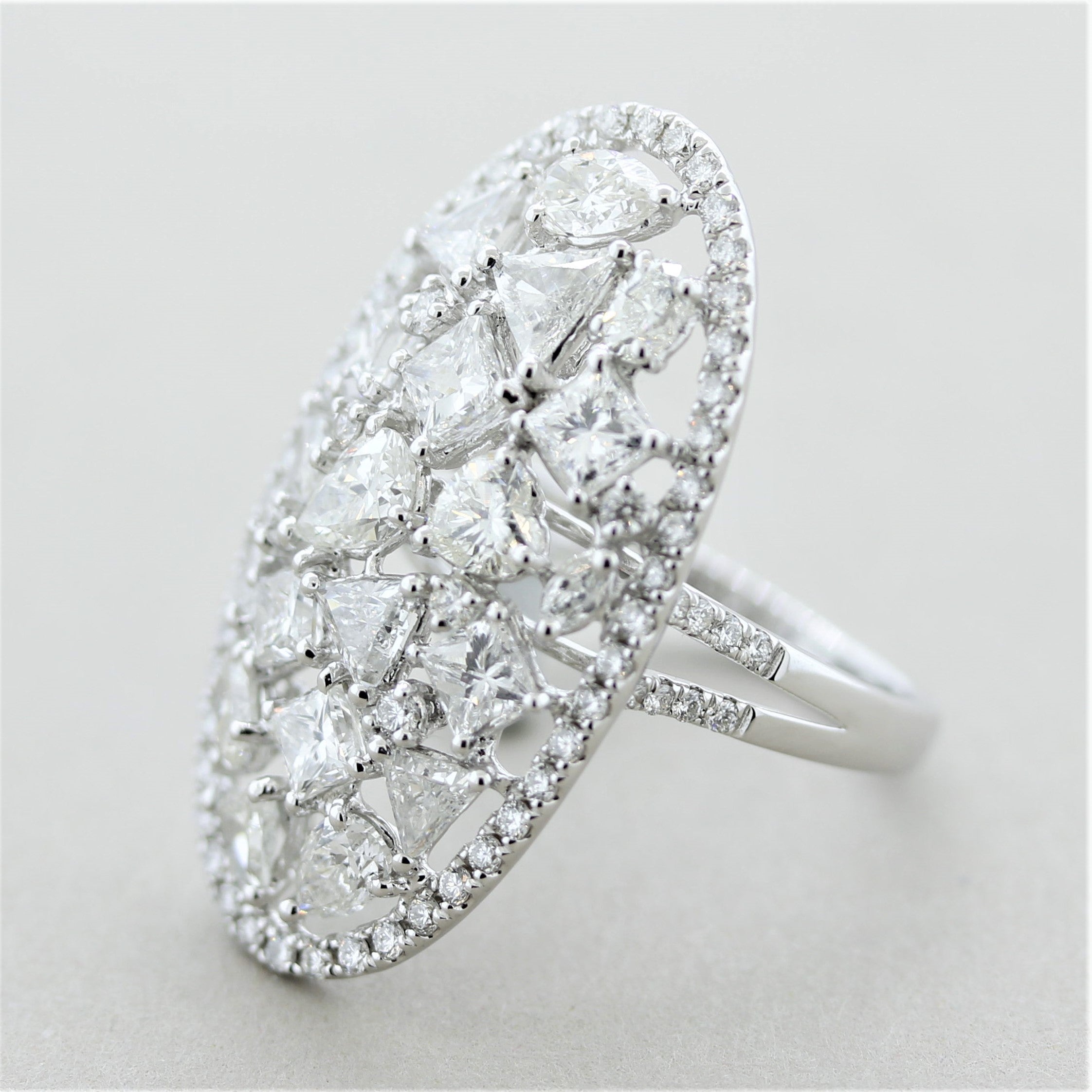 Diamond Multi-Shape Cluster Gold Ring