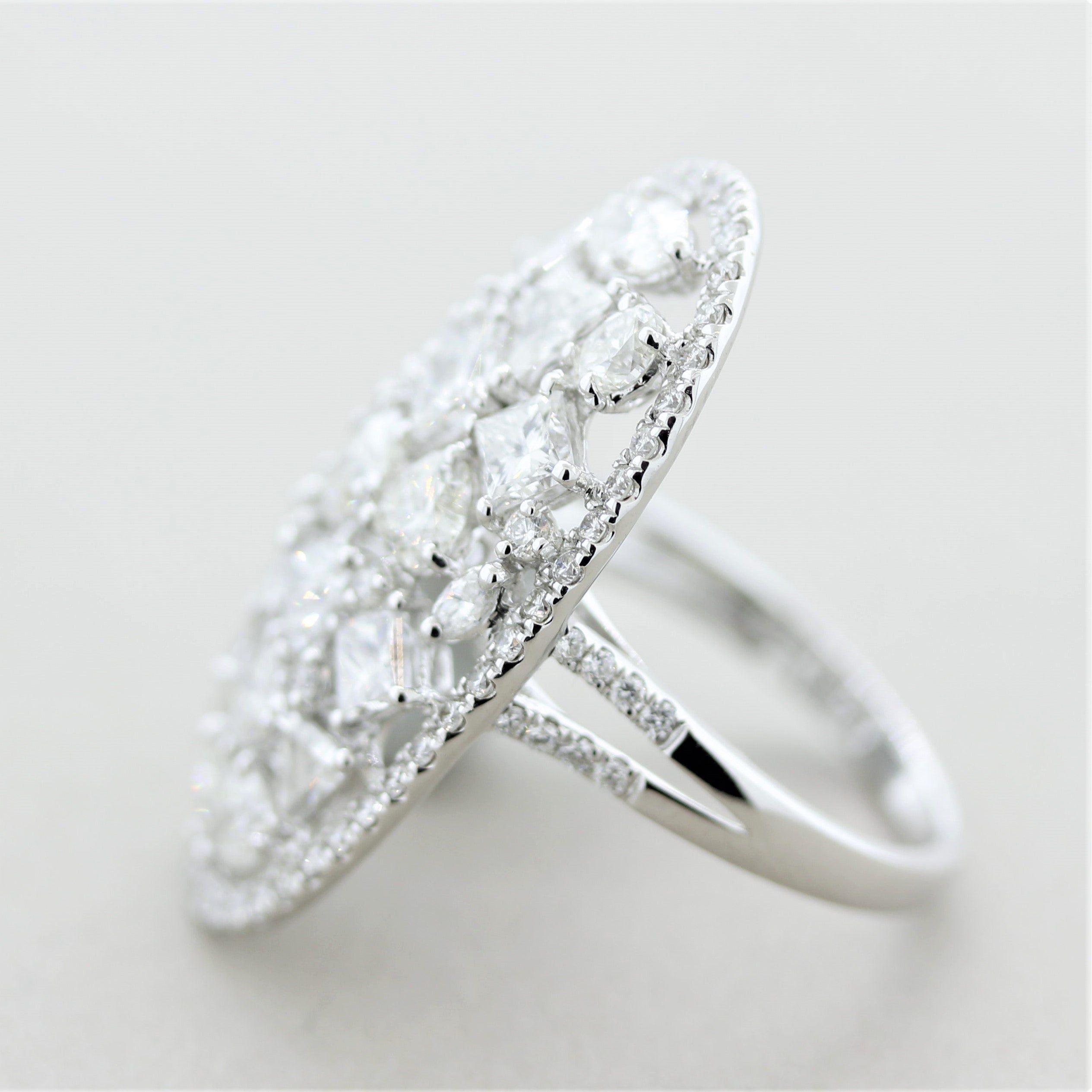 Diamond Multi-Shape Cluster Gold Ring