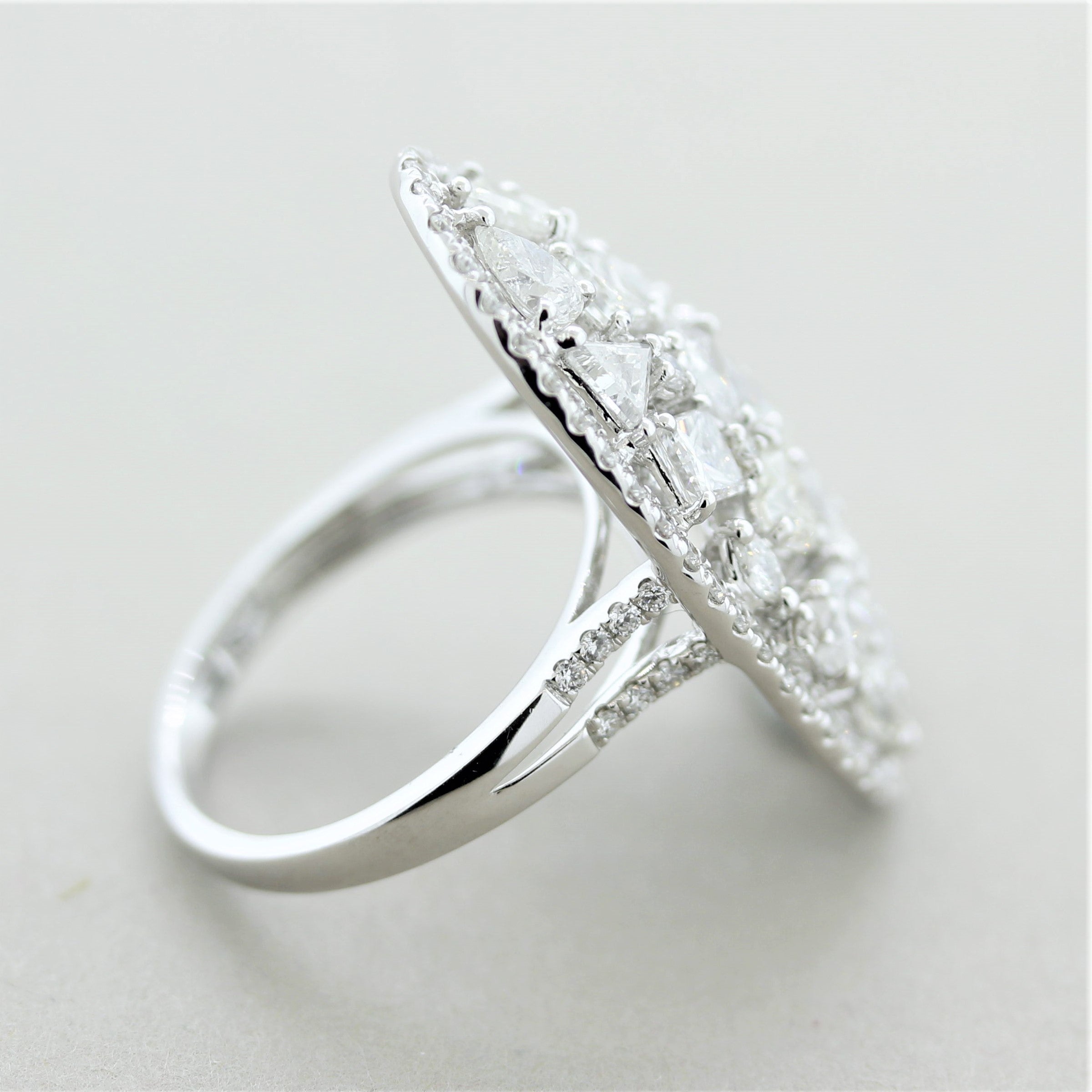 Diamond Multi-Shape Cluster Gold Ring