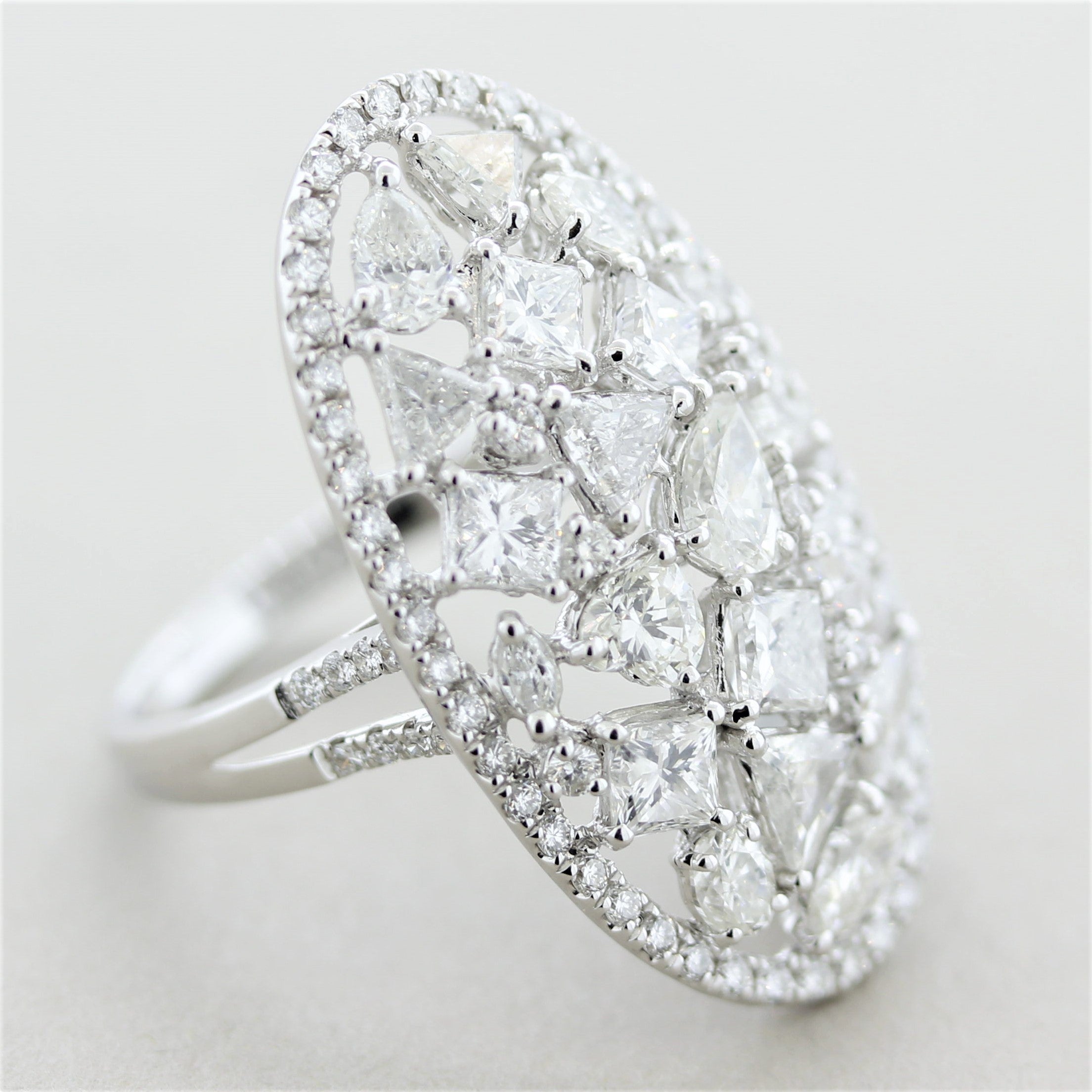 Diamond Multi-Shape Cluster Gold Ring