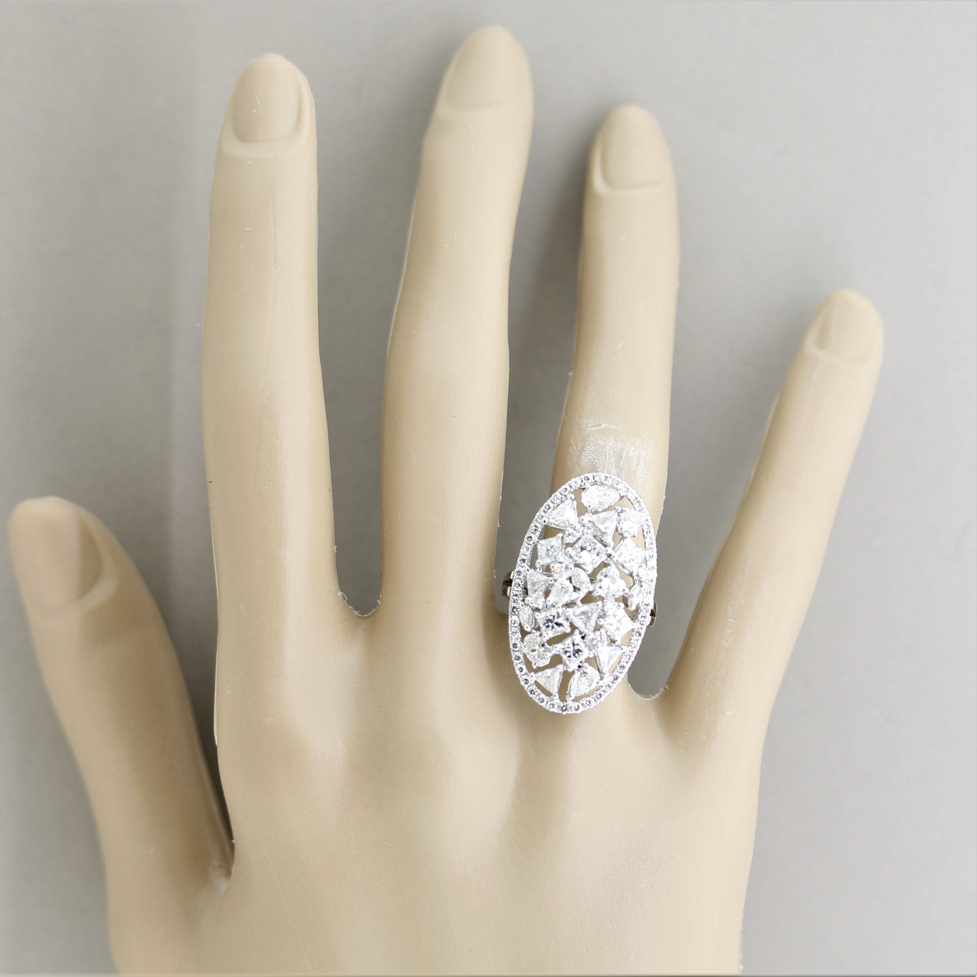 Diamond Multi-Shape Cluster Gold Ring