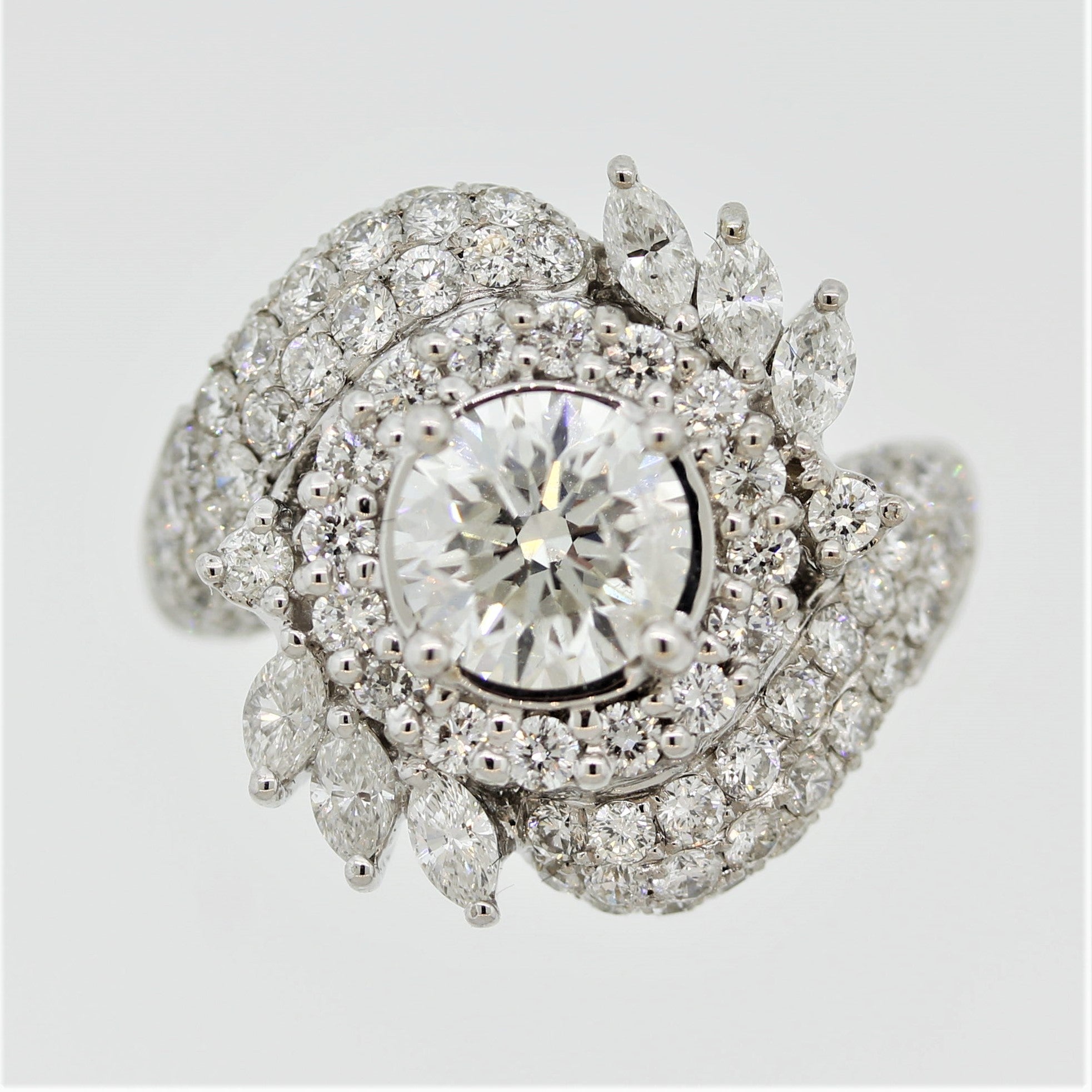 Mid-Century 1.42ct Diamond Gold Engagement Ring