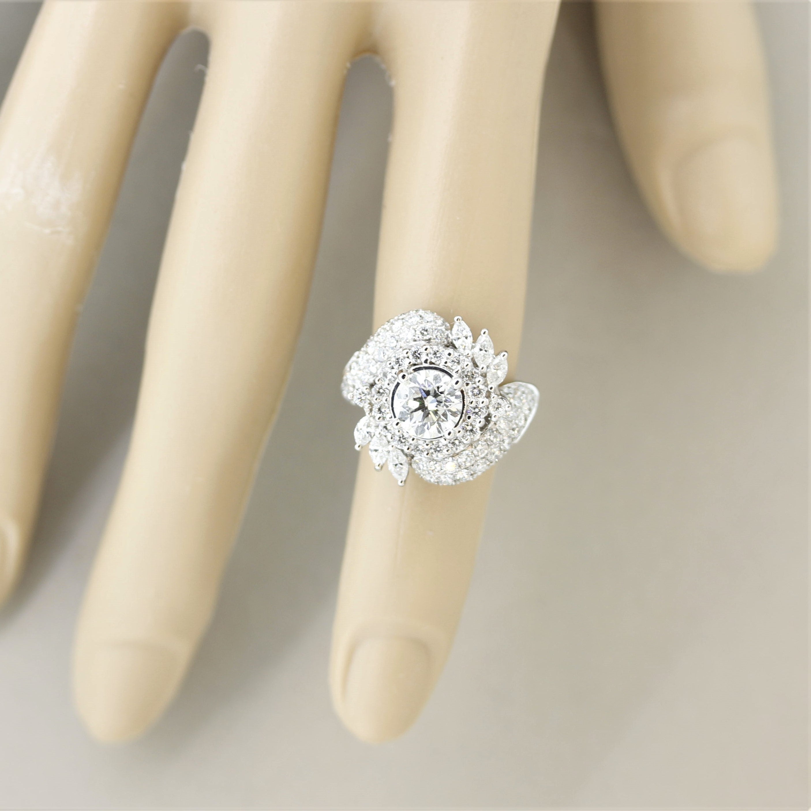 Mid-Century 1.42ct Diamond Gold Engagement Ring