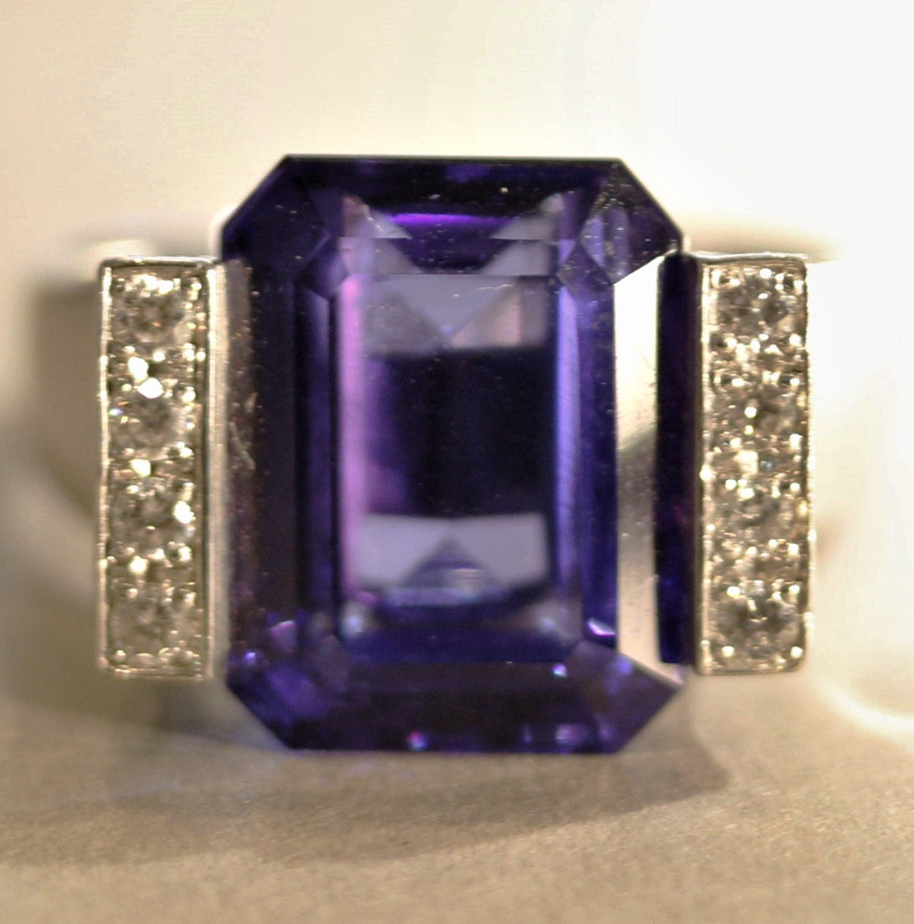 Tanzanite Diamond Platinum Ring