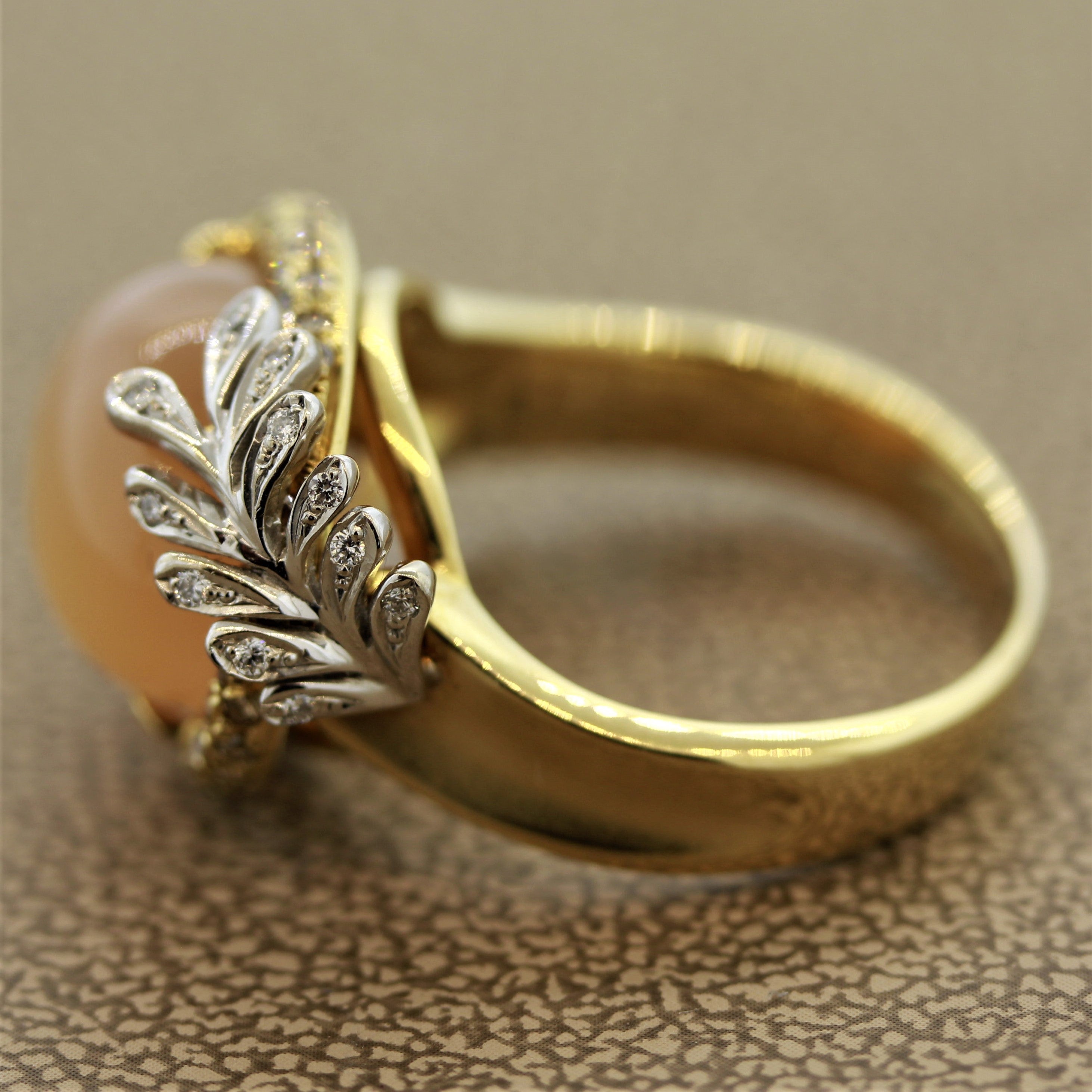 Cat’s Eye Moonstone Diamond Gold Ring