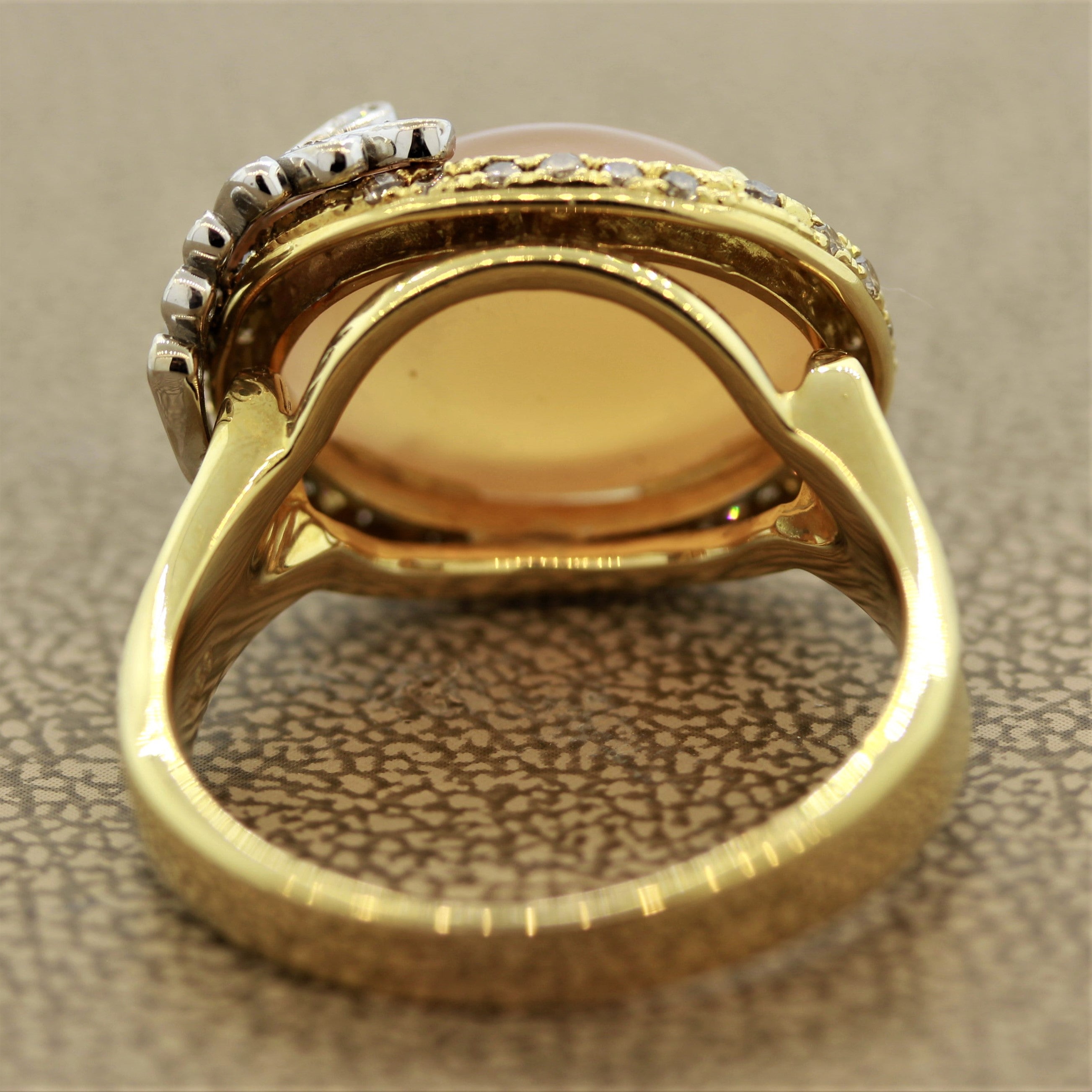 Cat’s Eye Moonstone Diamond Gold Ring