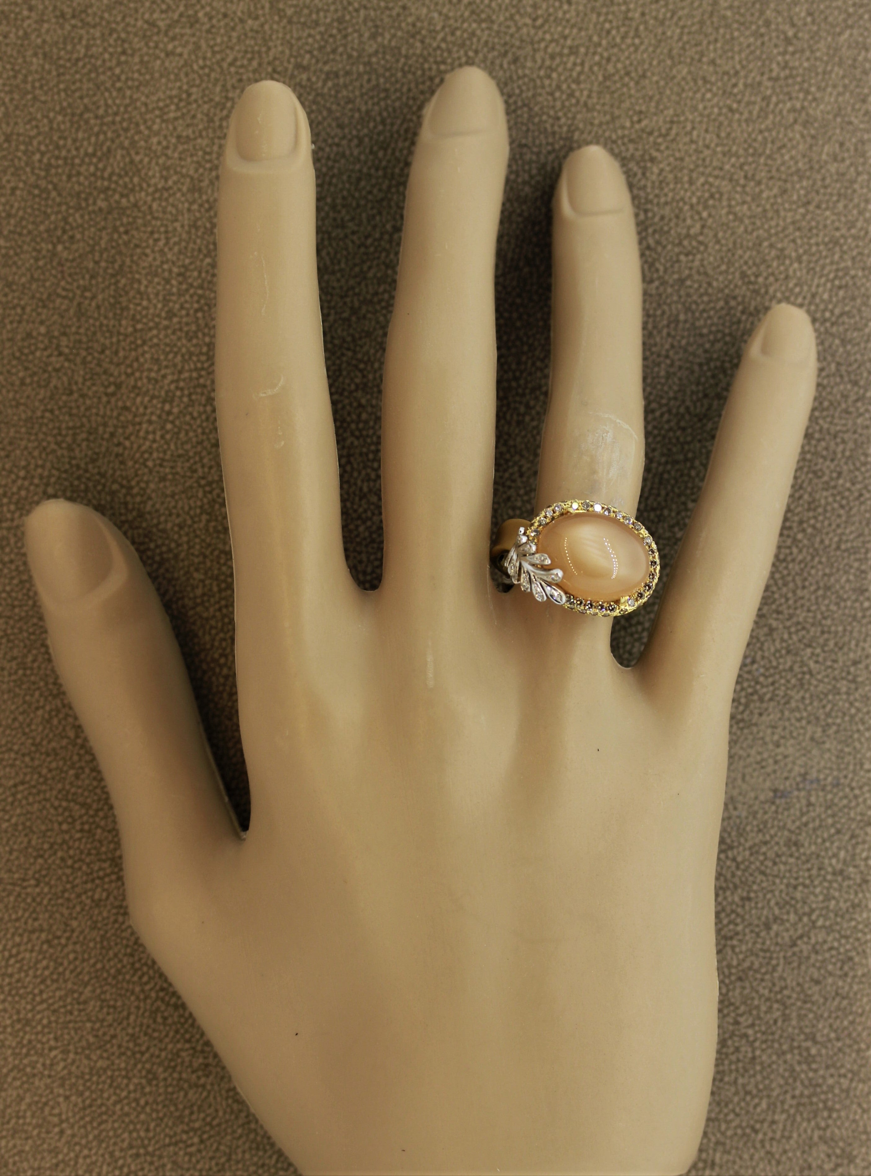 Cat’s Eye Moonstone Diamond Gold Ring