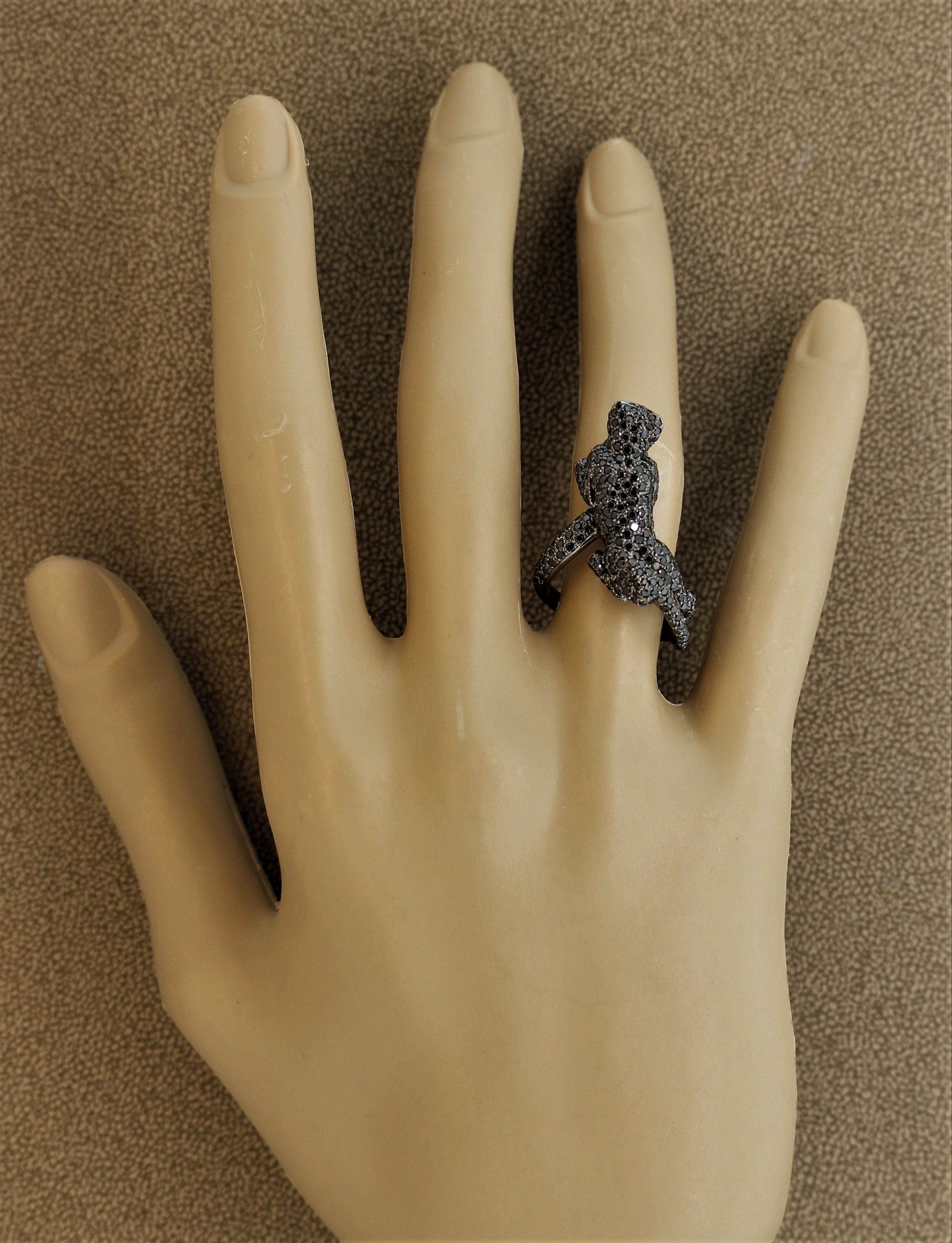 Black Diamond Black Panther Gold Ring