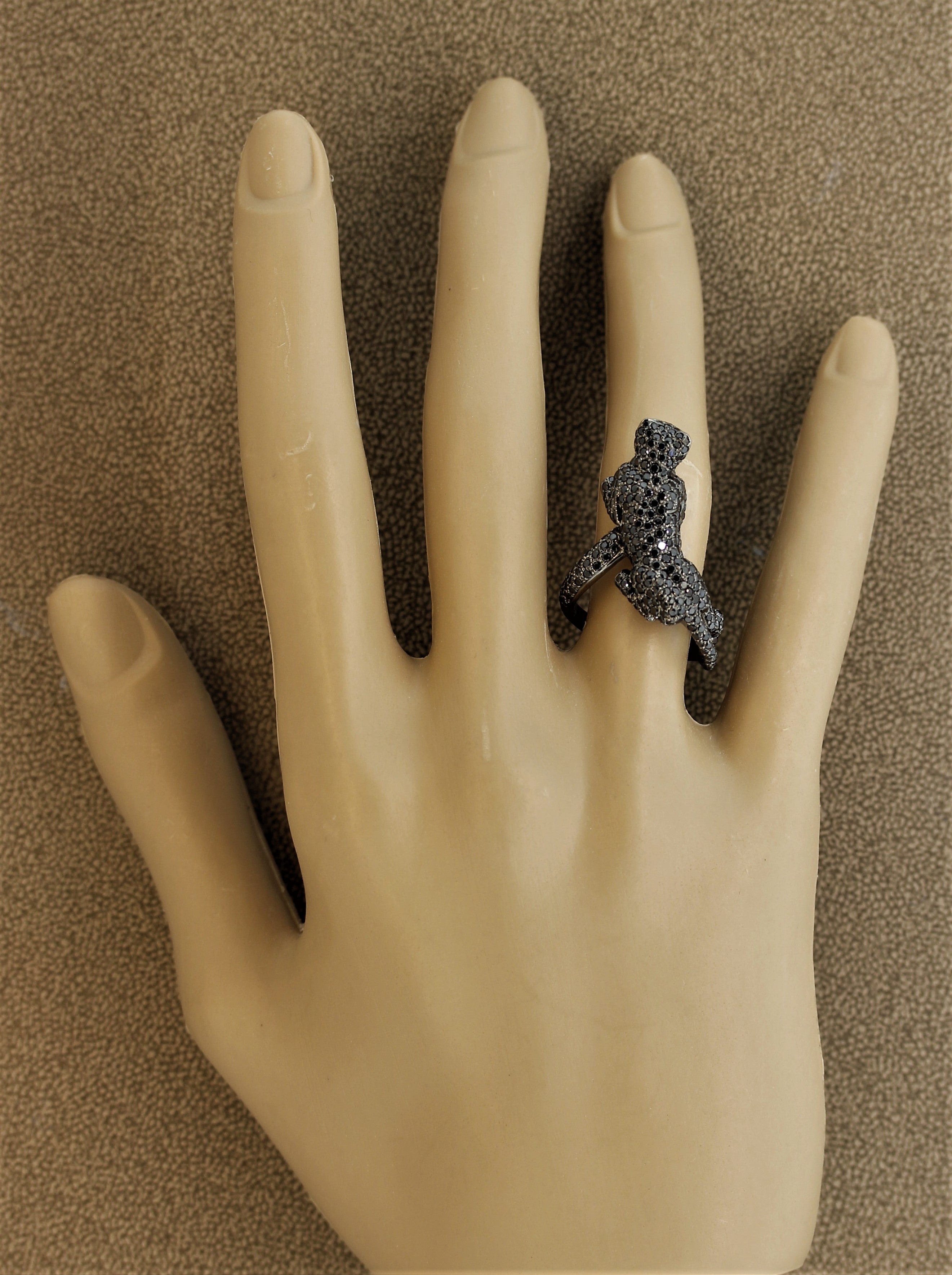 Black Diamond Black Panther Gold Ring