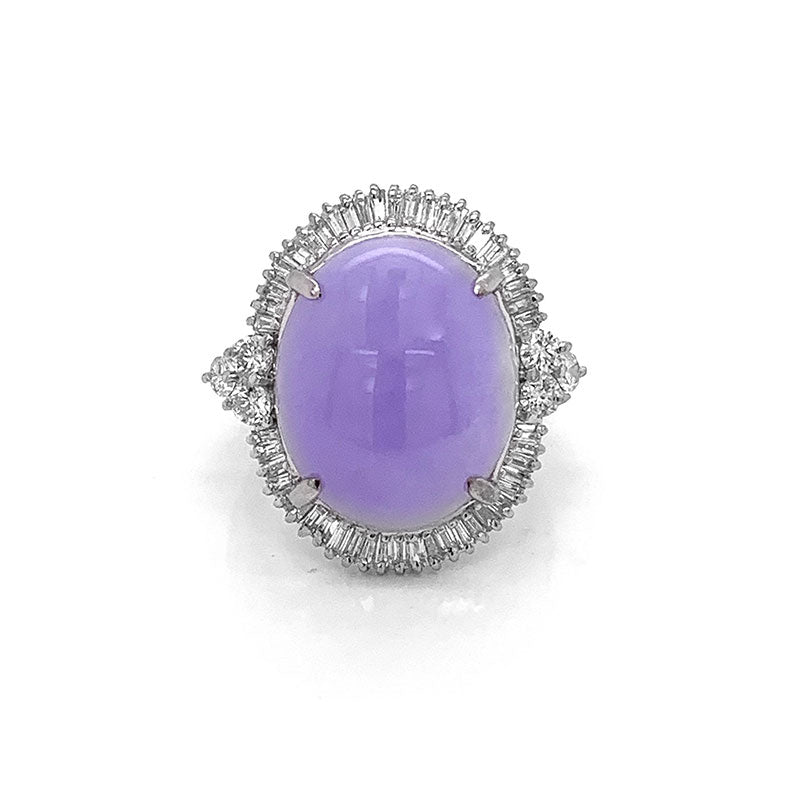 Lavender Jadeite Jade Diamond Platinum Ring – jeweleretteandco