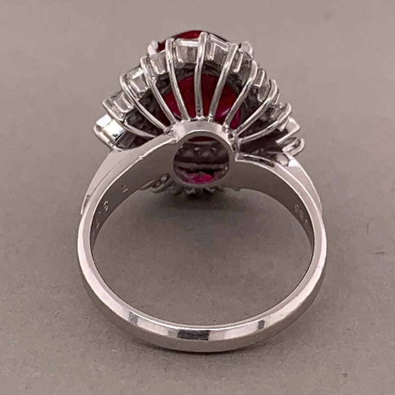 Ruby diamond hot sale platinum ring