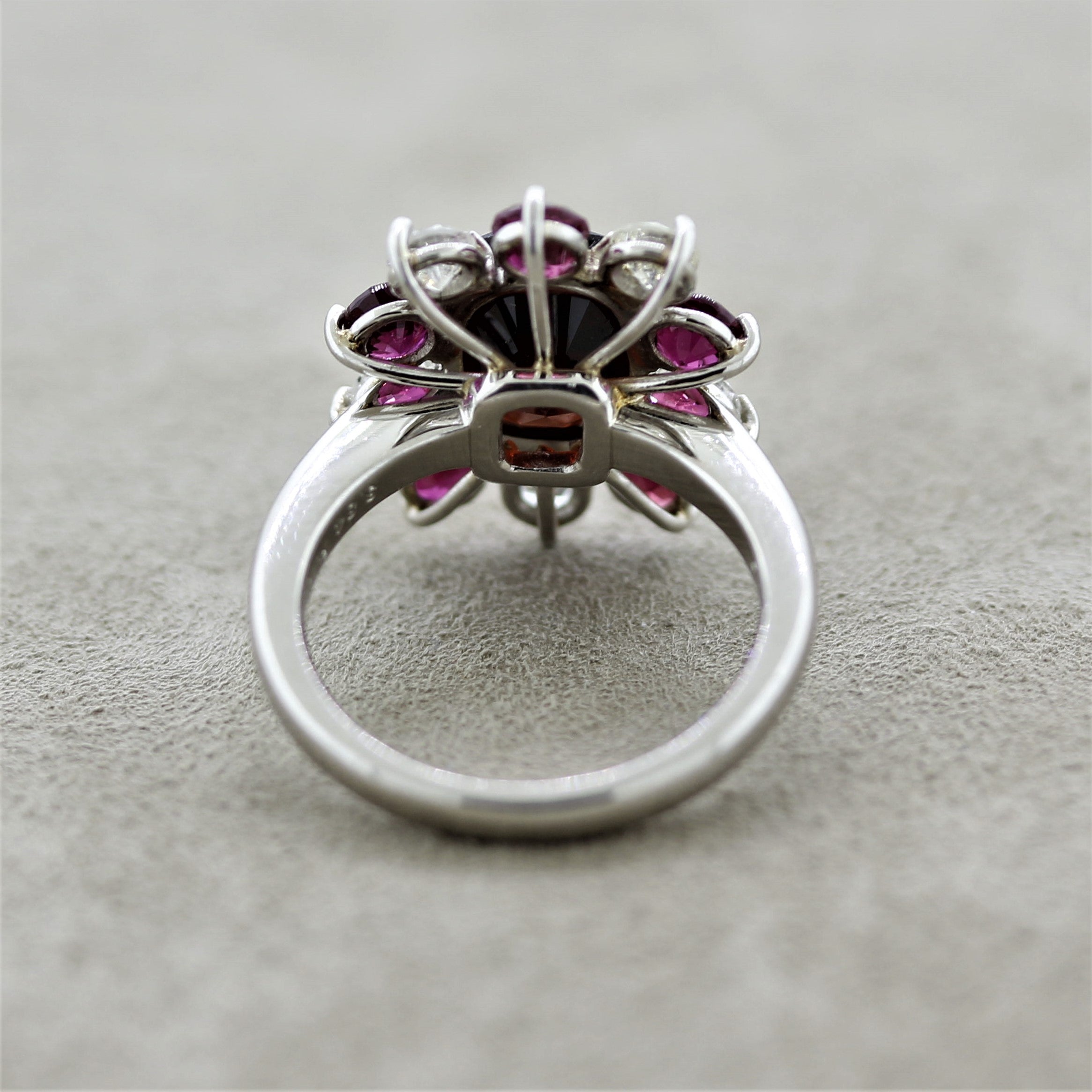 Spinel Diamond Ruby Platinum & Gold Ring, GIA Certified