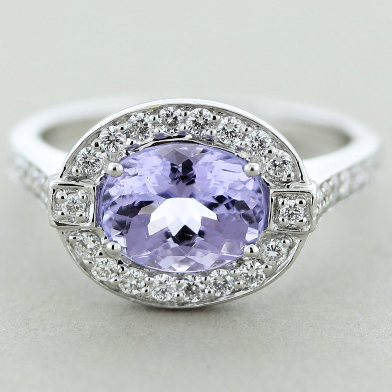 Violet Spinel Diamond Gold Ring