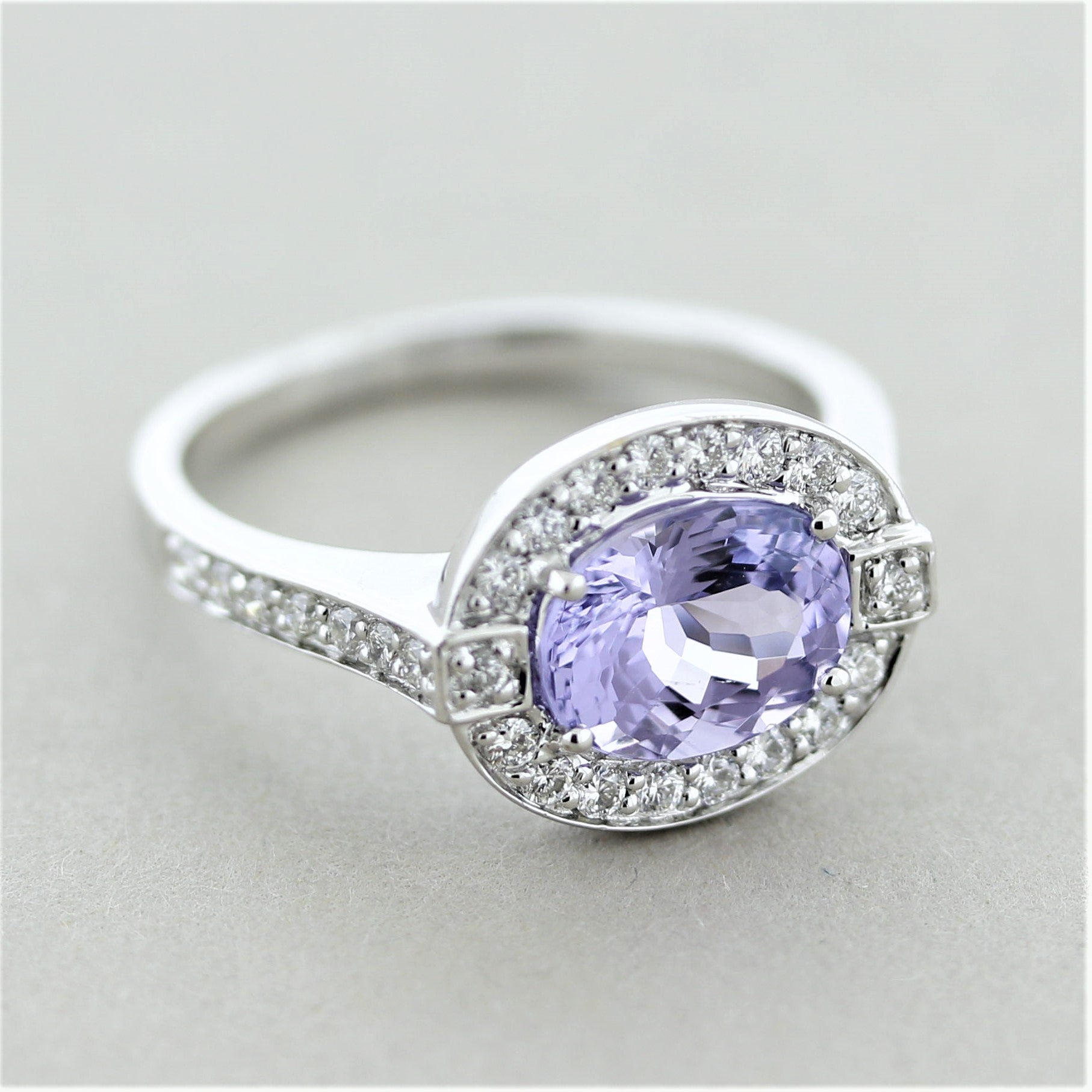 Violet Spinel Diamond Gold Ring