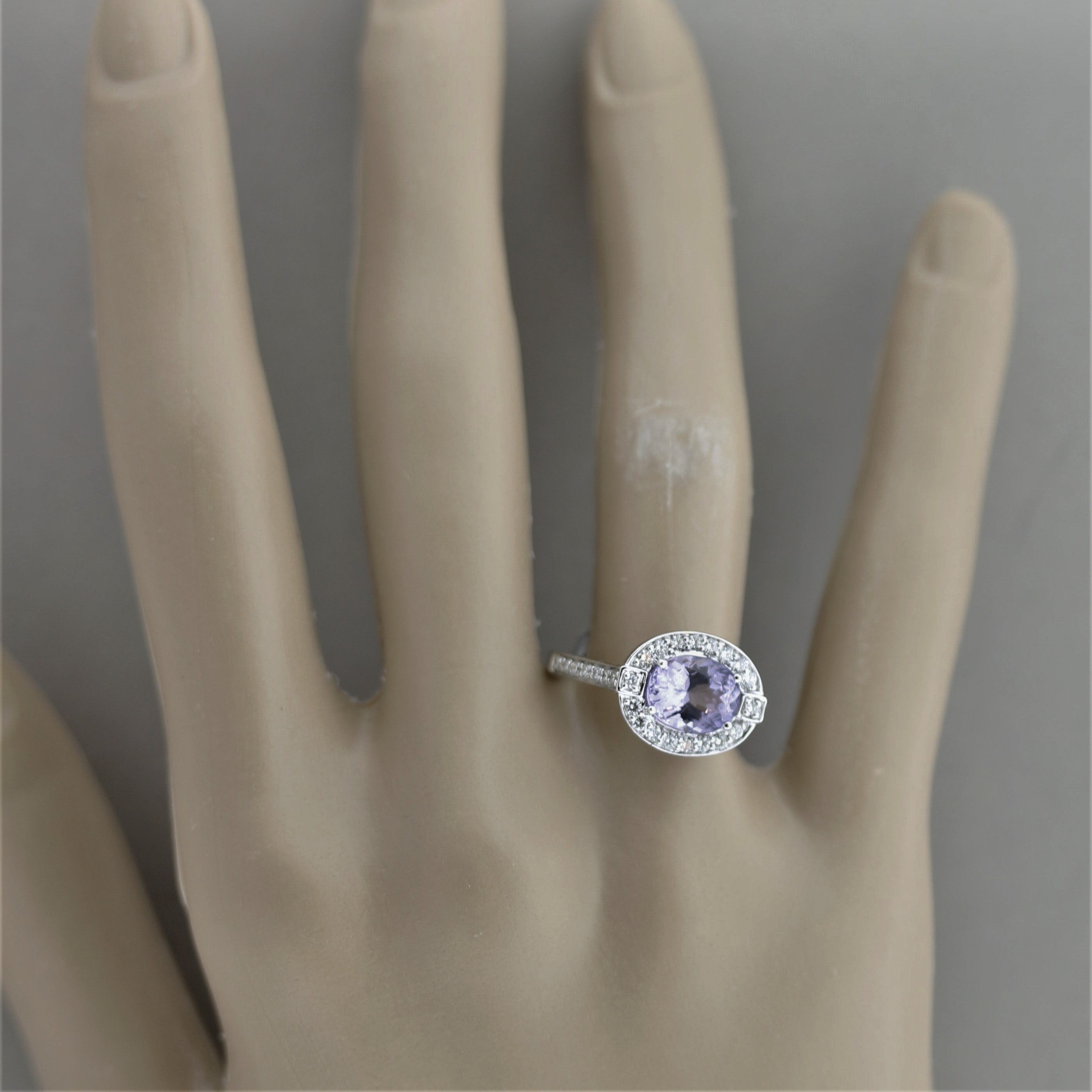 Violet Spinel Diamond Gold Ring