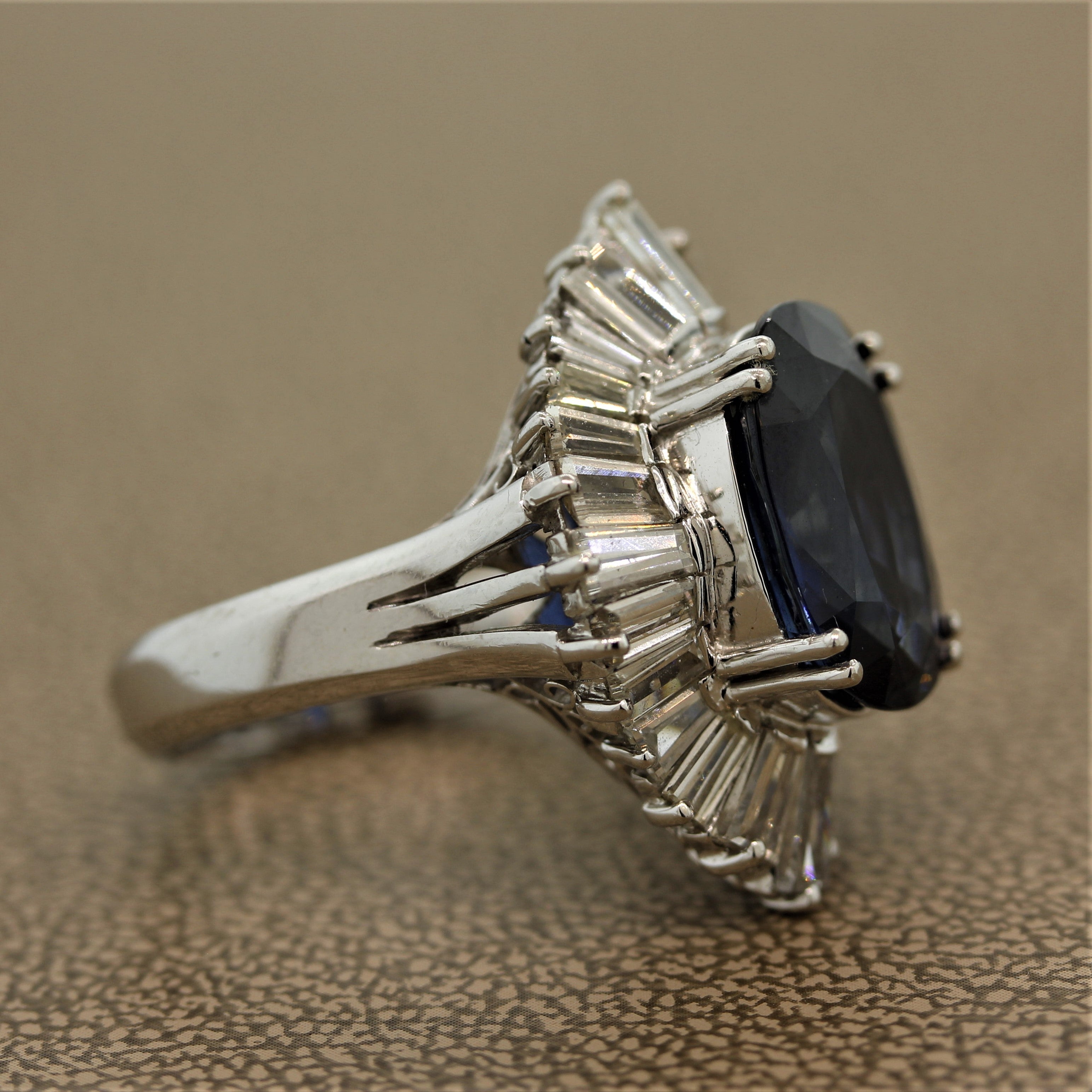 8.30 Carat Sapphire Diamond Platinum Ring