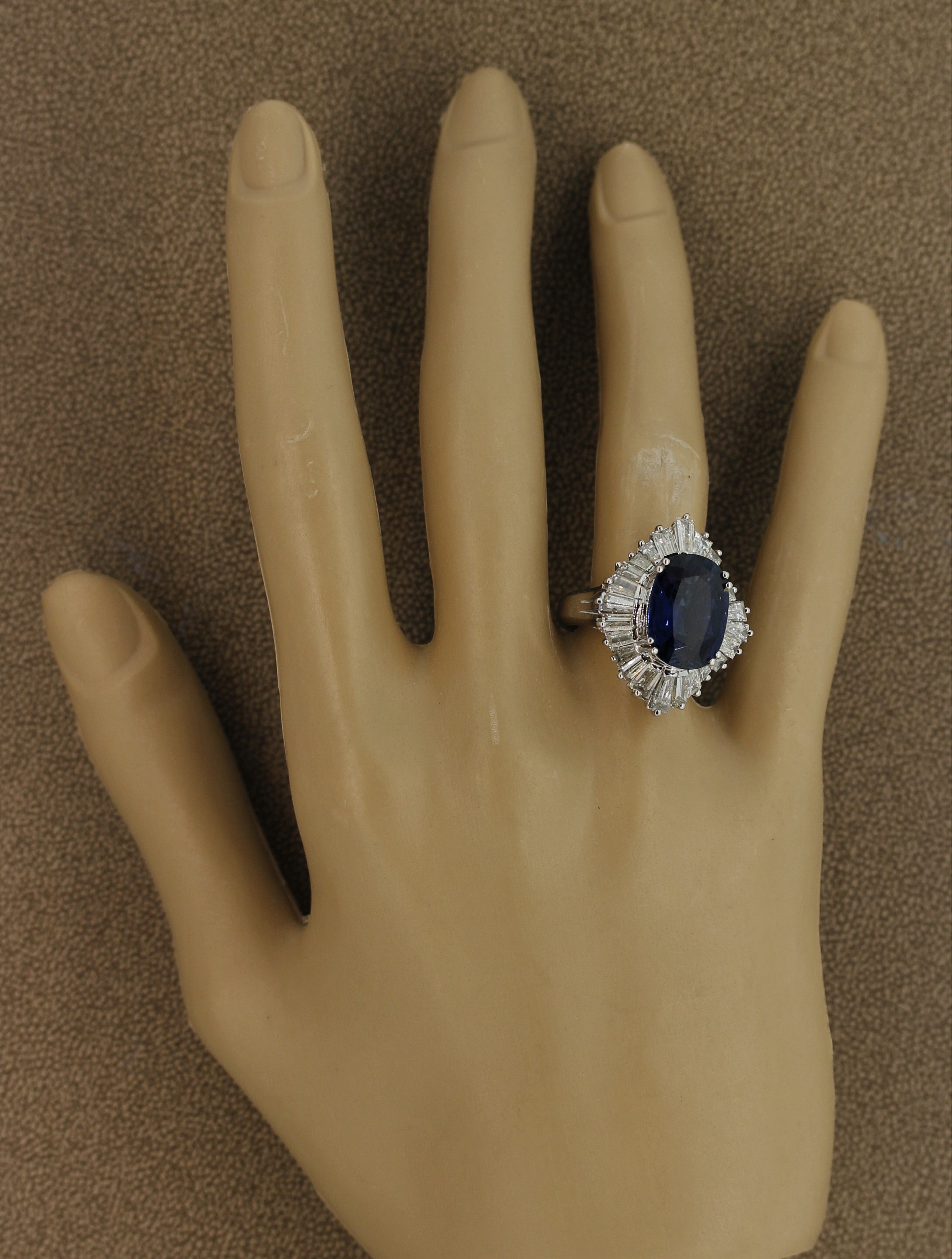 8.30 Carat Sapphire Diamond Platinum Ring