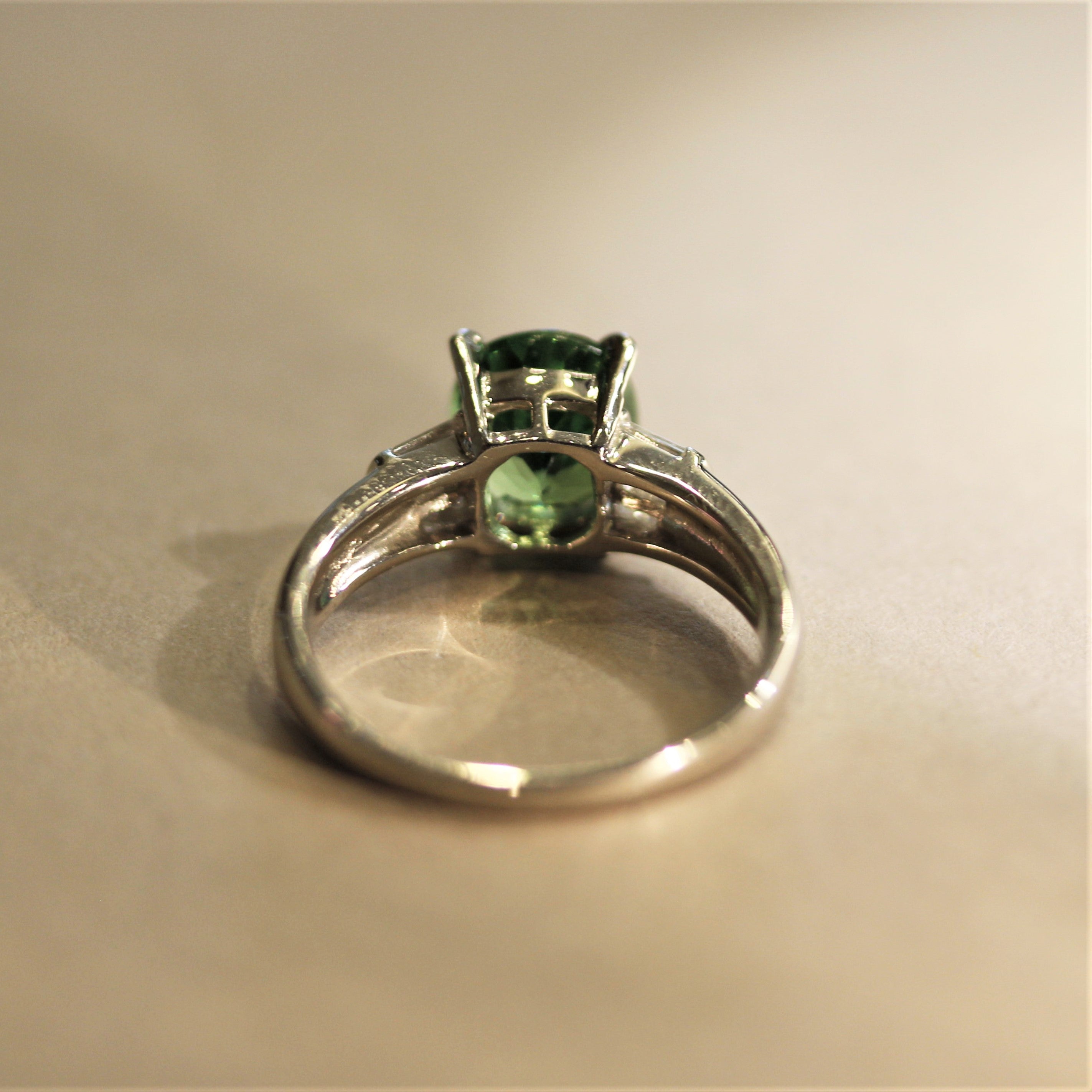 Tsavorite Garnet Diamond Platinum Ring