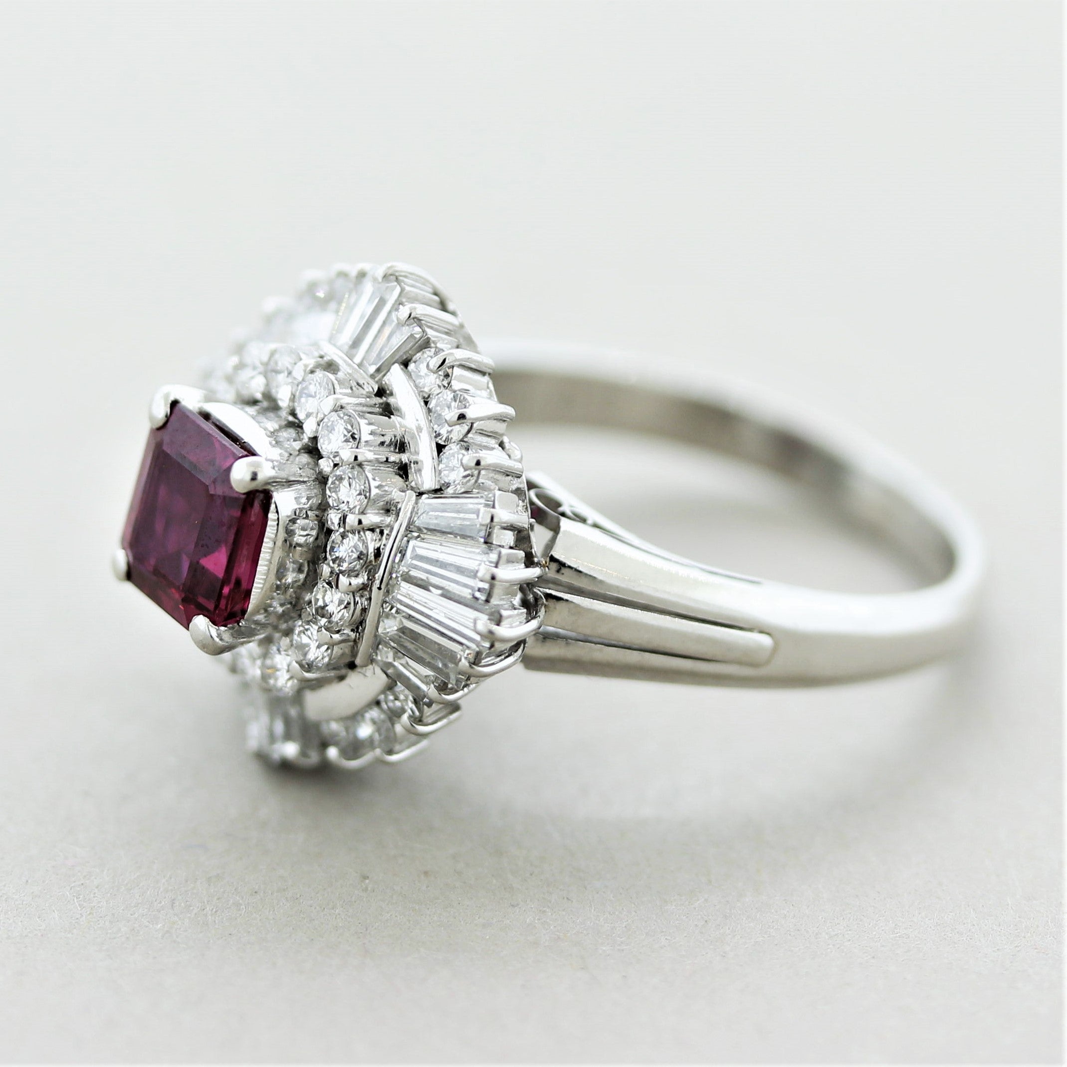 Ruby Diamond Platinum Ring