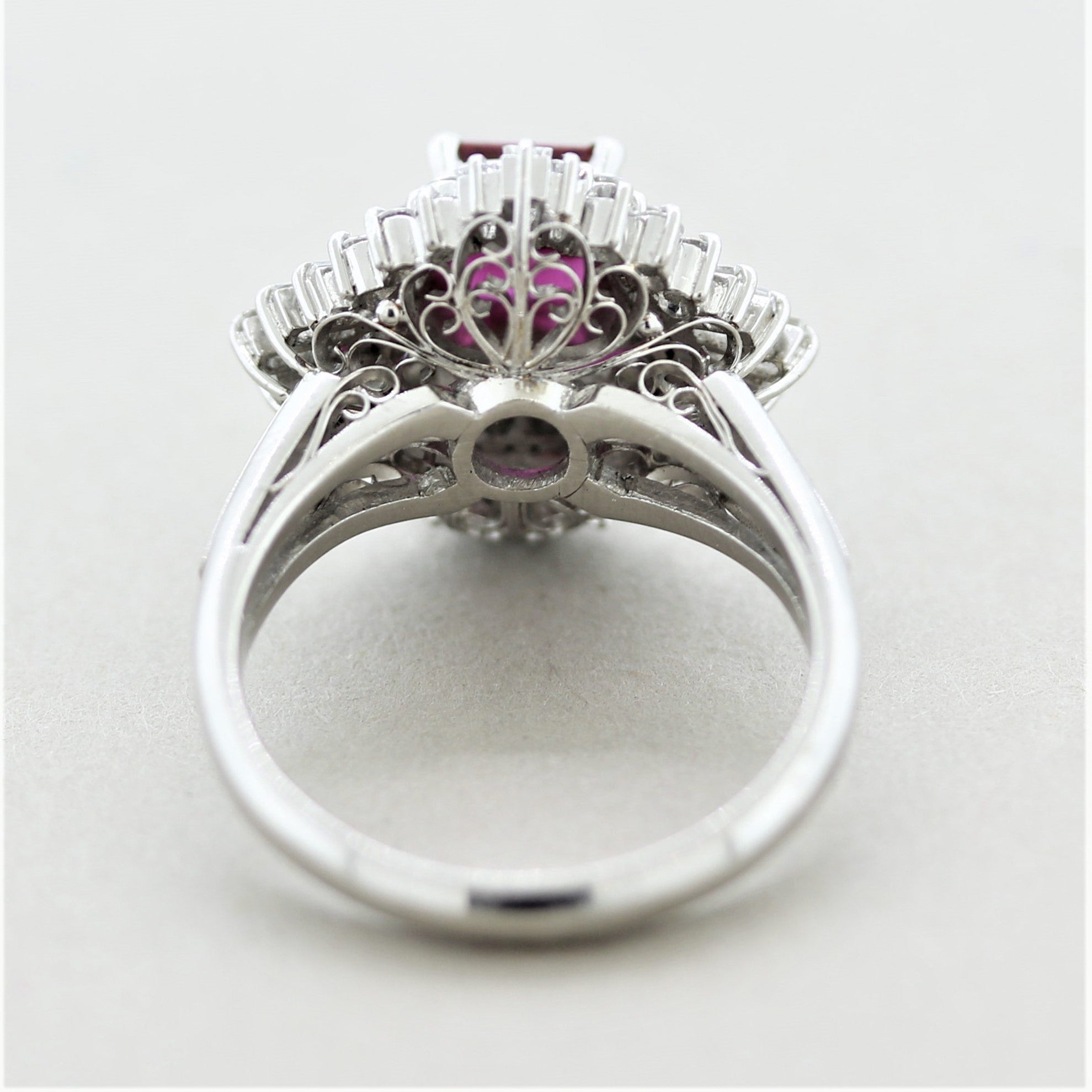 Ruby Diamond Platinum Ring