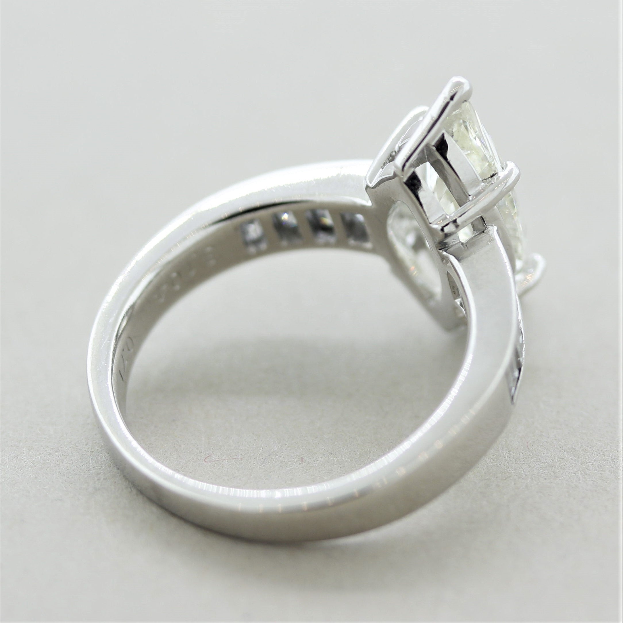 2.66 Carat Marquise Diamond Platinum Engagement Ring