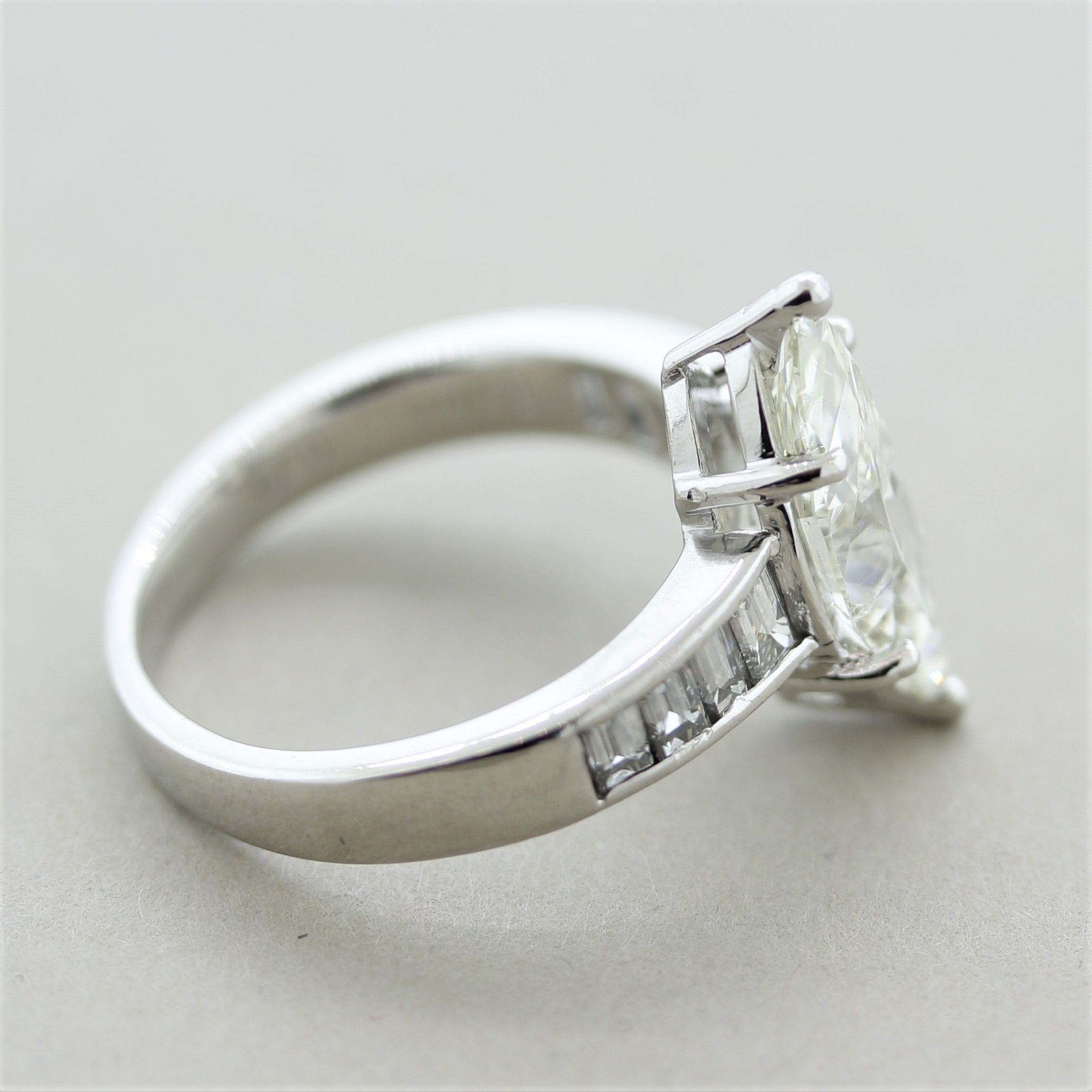 2.66 Carat Marquise Diamond Platinum Engagement Ring