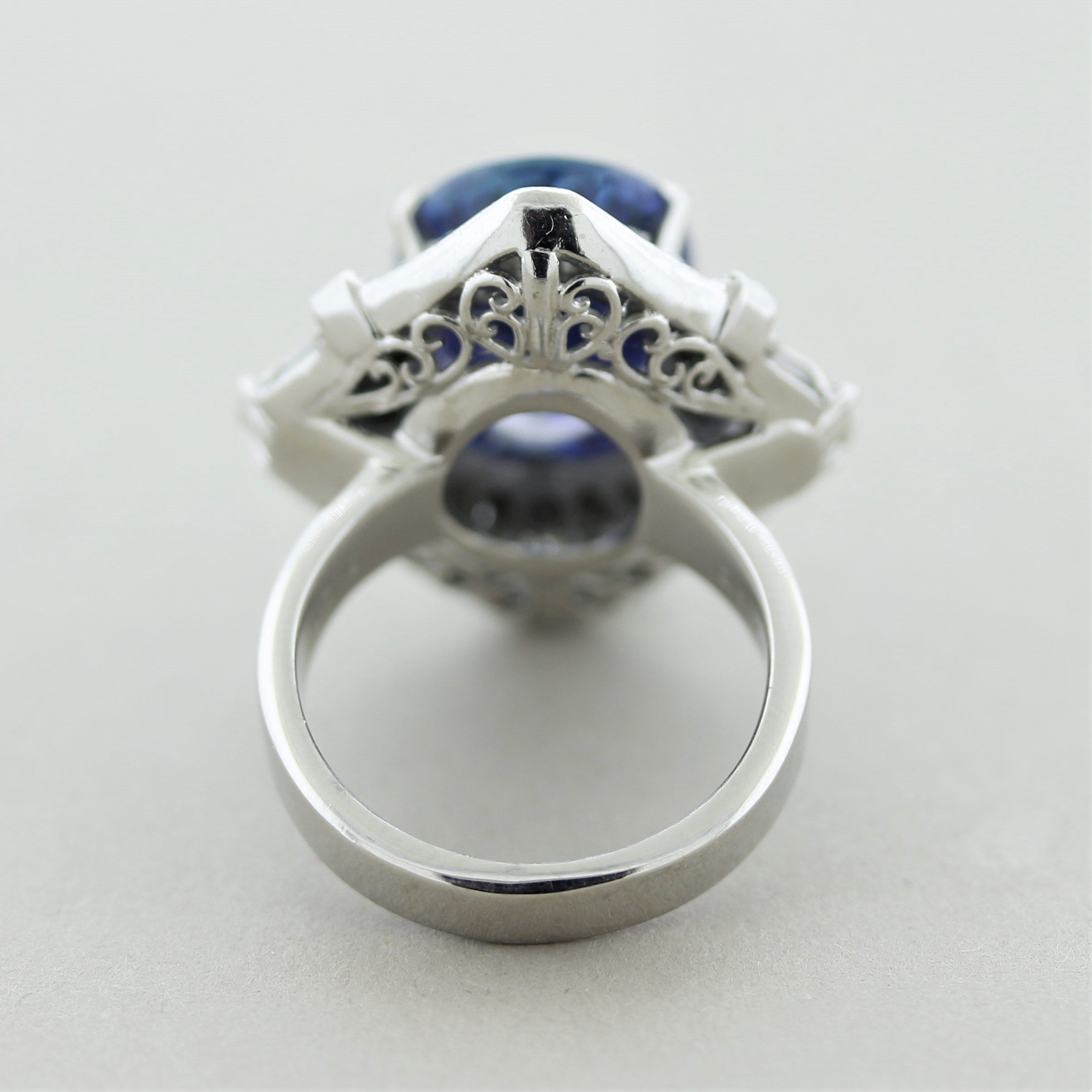 Tanzanite Diamond Platinum Cocktail Ring