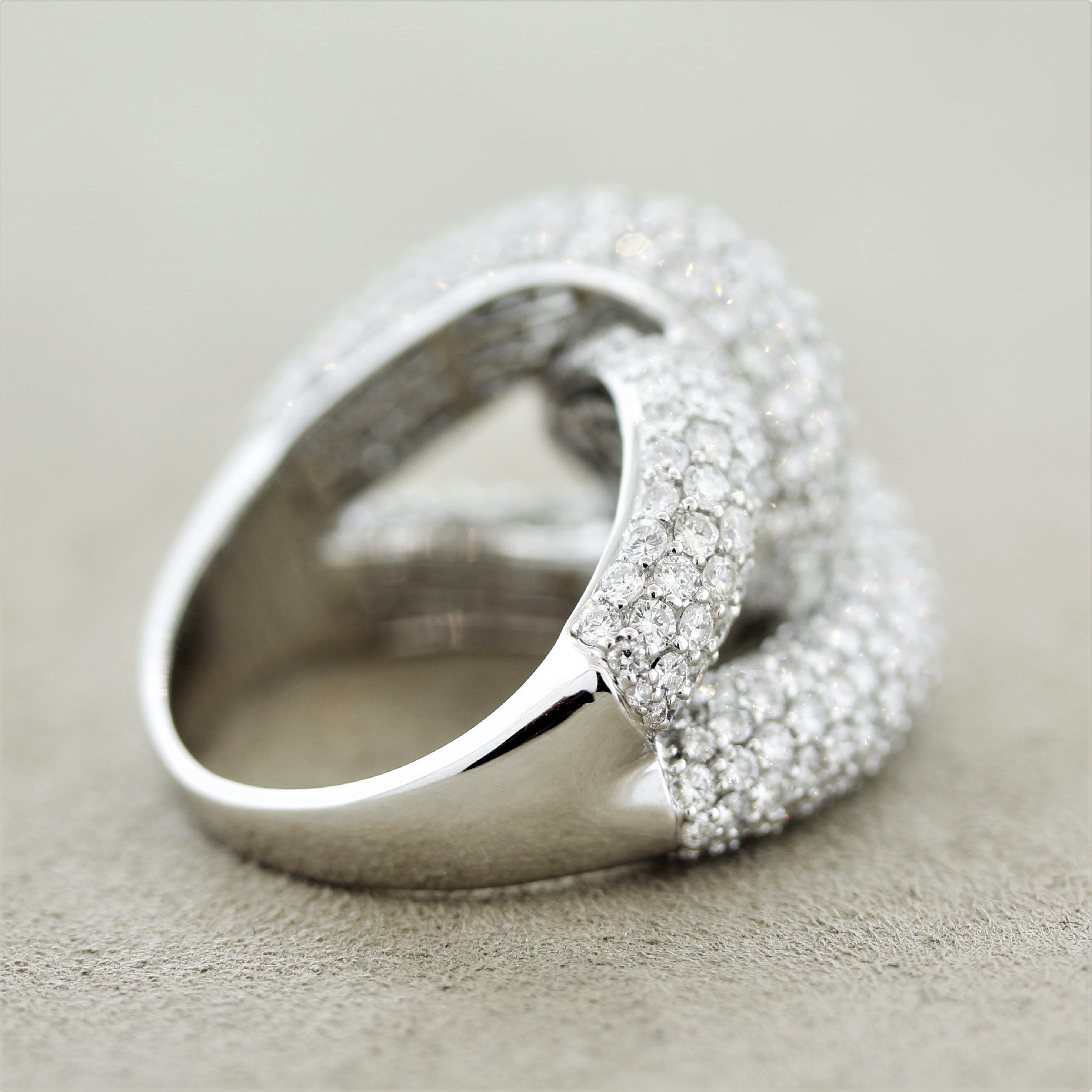 Diamond Pave Braided Gold Ring