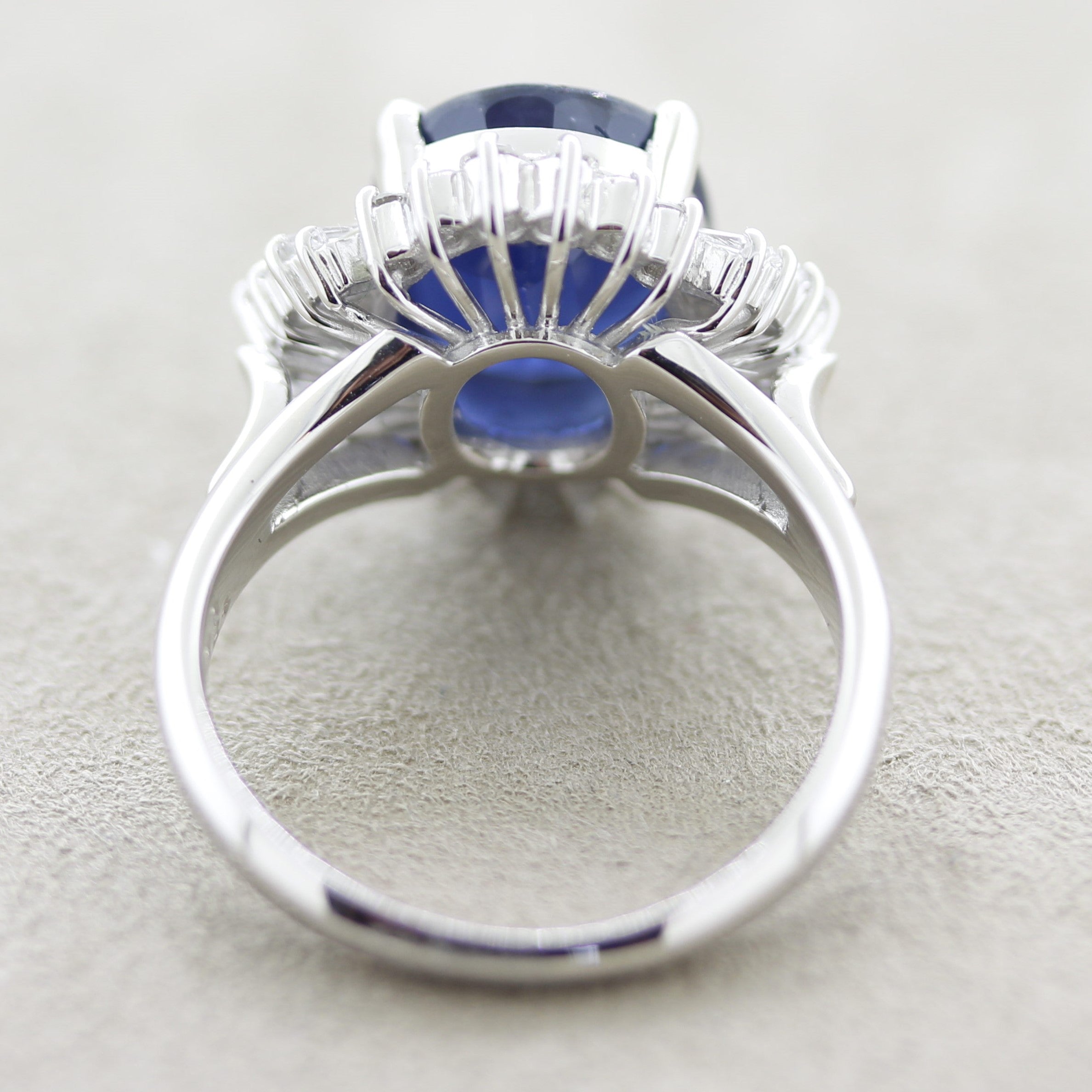 Midnight Blue Sapphire Diamond Platinum Ring