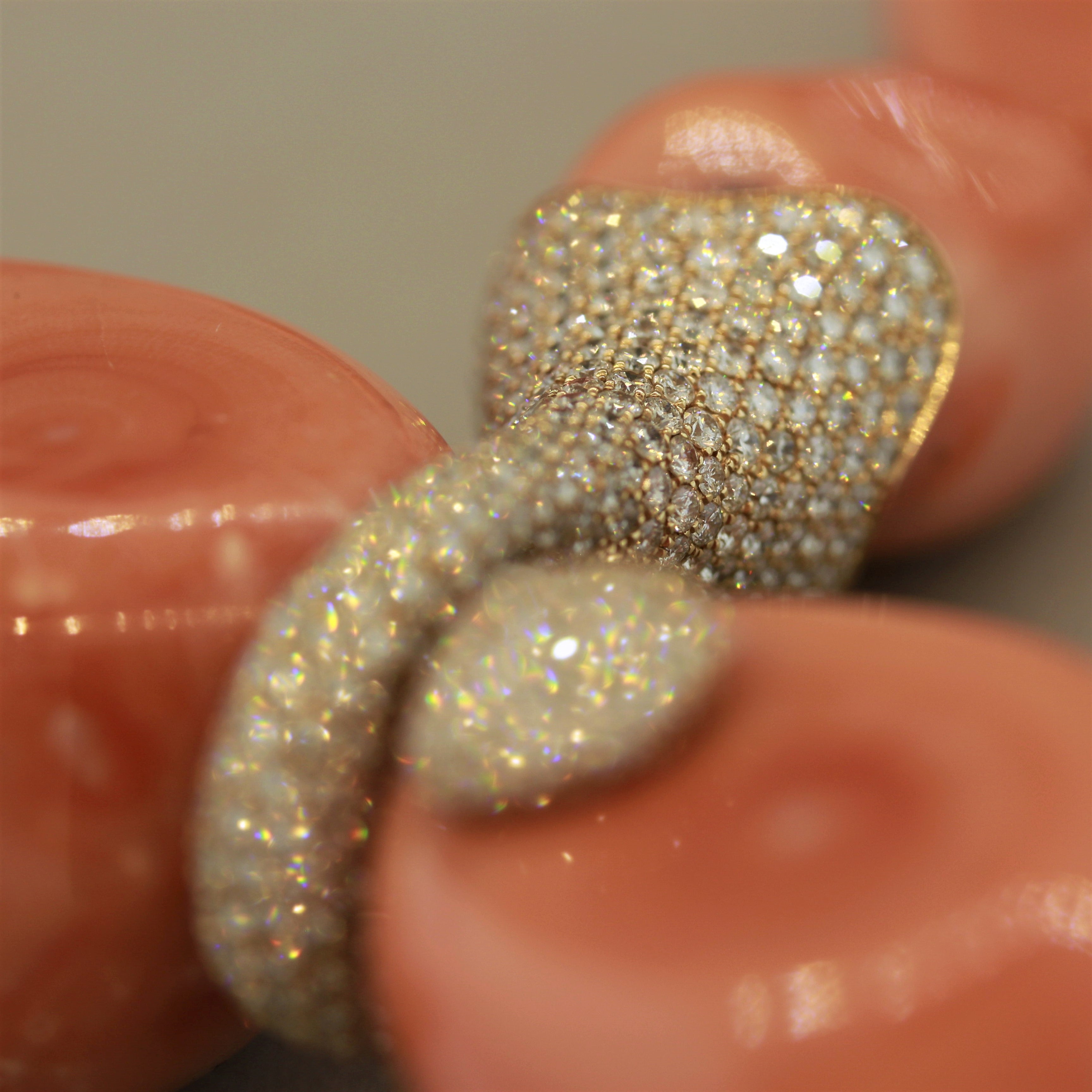 Chantecler of Capri Italian Natural Coral Diamond Gold Necklace