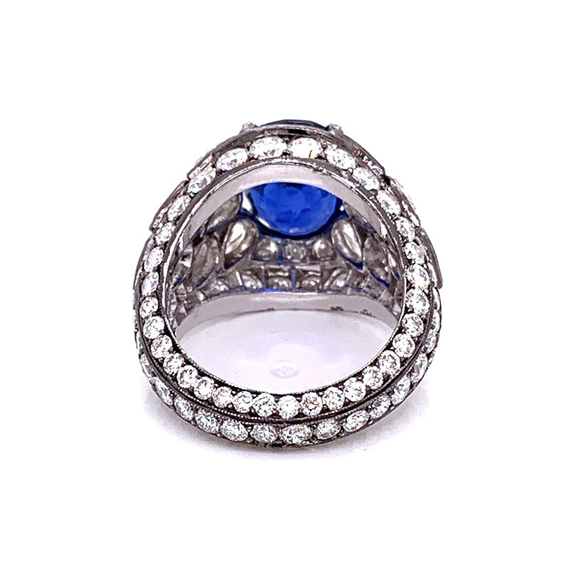 Gem Ceylon Sapphire Diamond Gold Ring, GIA Certified