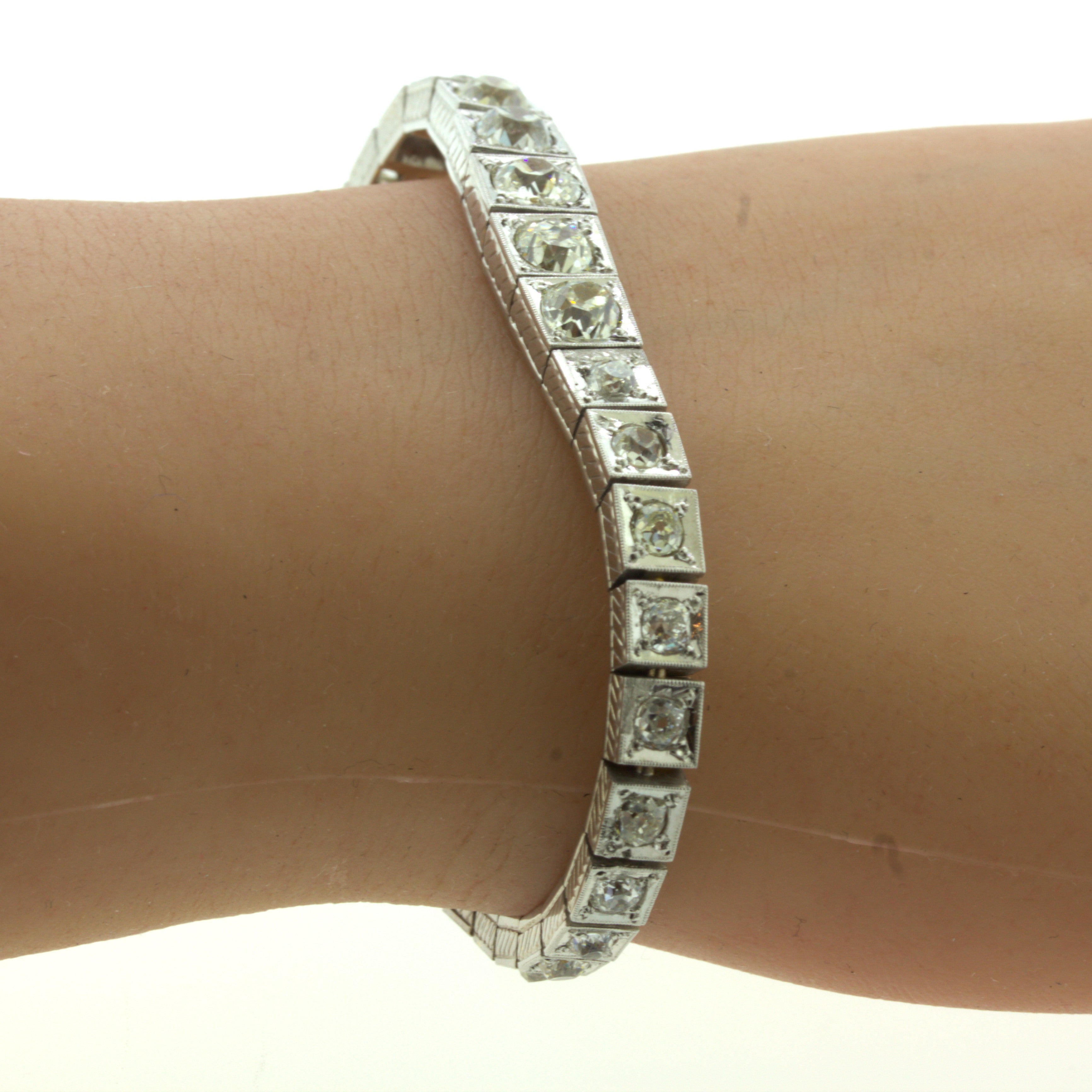 Art Deco Diamond Platinum Tennis Bracelet