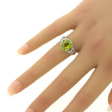 4.85 Carat Sphene Diamond Platinum Floral Ring