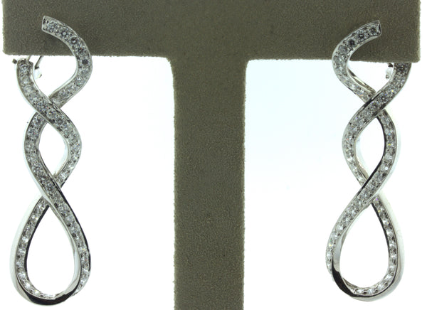 Diamond Infiniti 18K White Gold Clip-On Earrings