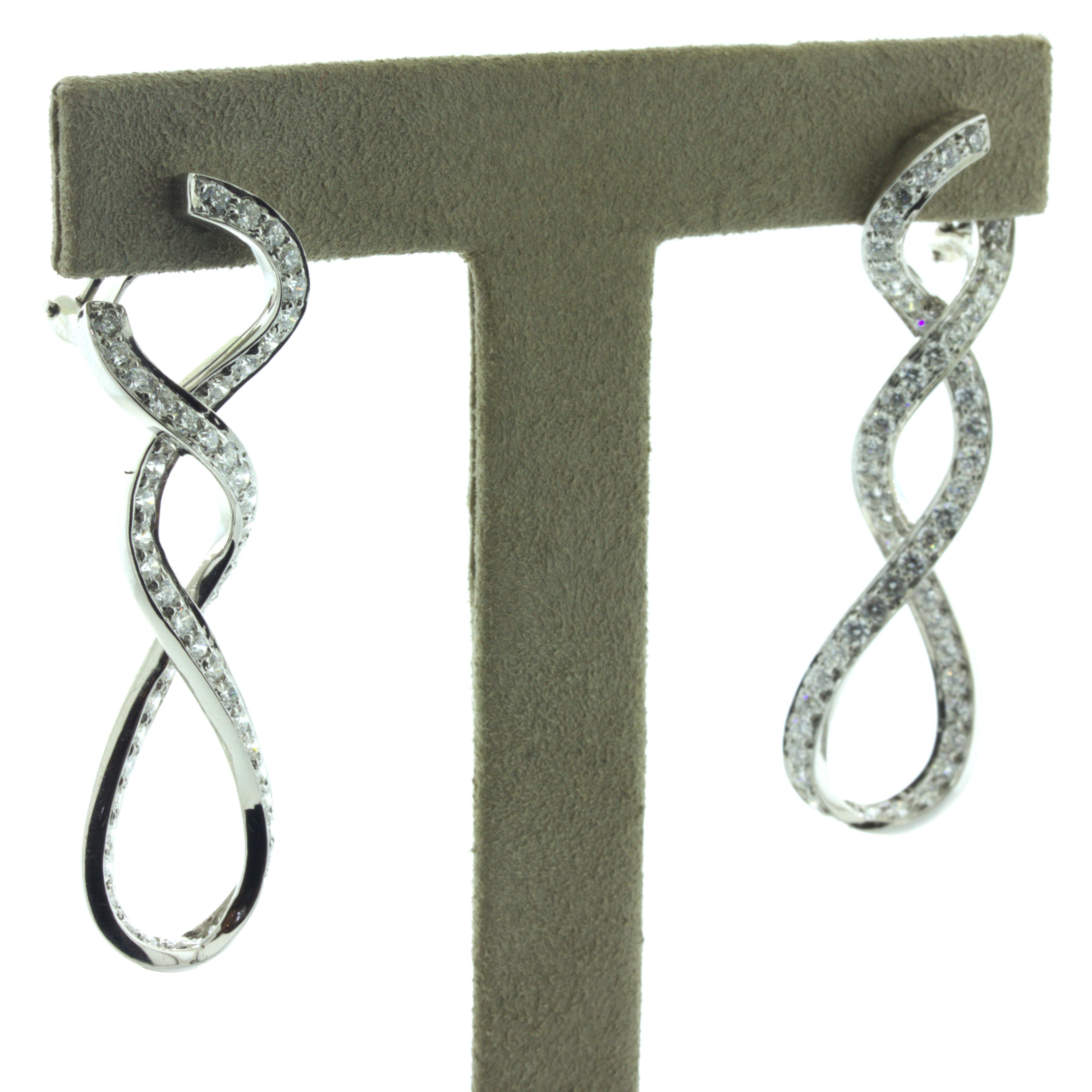 Diamond Infiniti 18K White Gold Clip-On Earrings