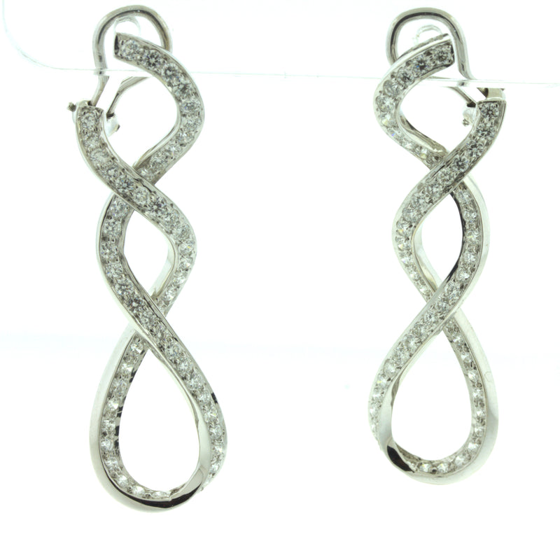 Diamond Infiniti 18K White Gold Clip-On Earrings