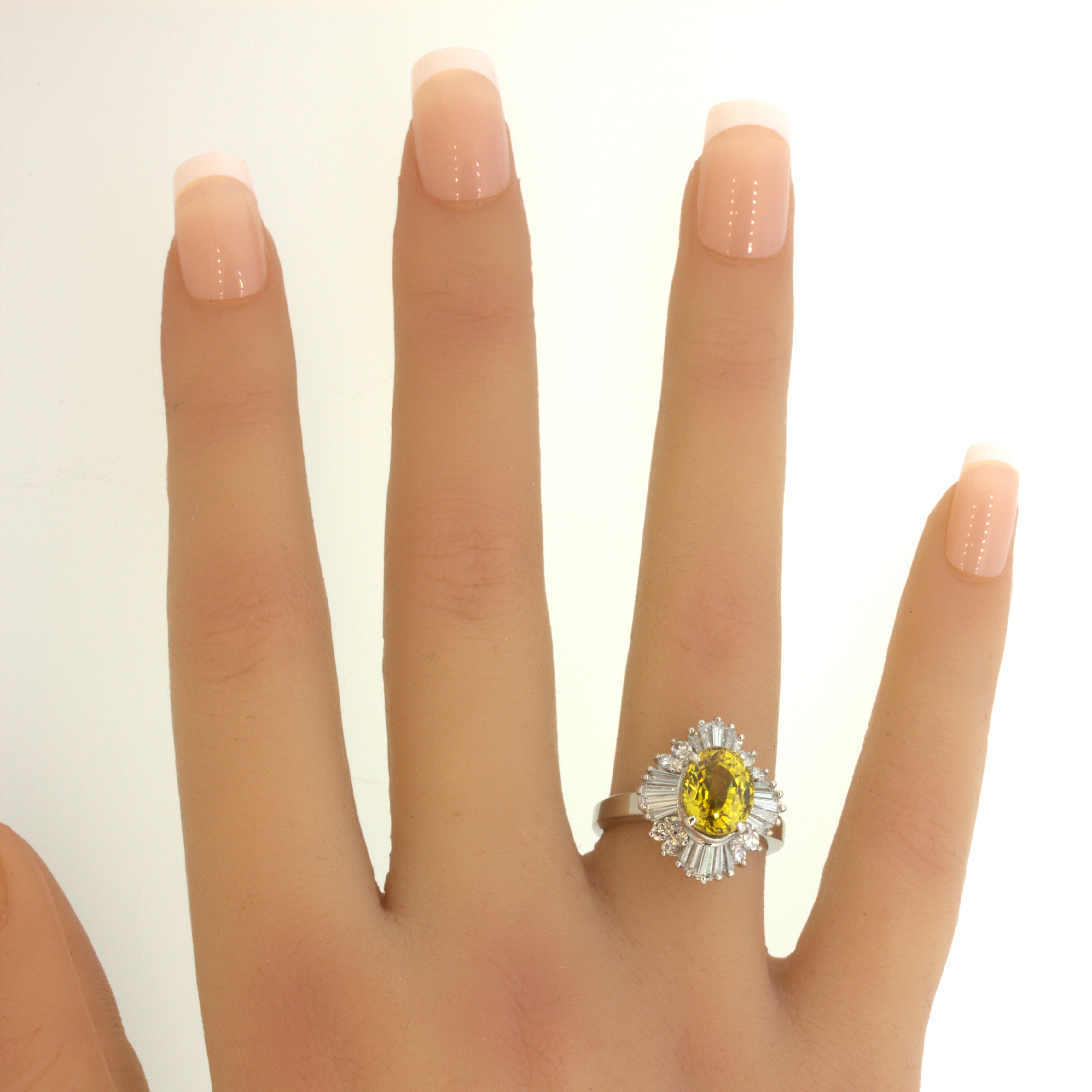 Fine Yellow Sapphire Diamond Platinum Ring