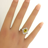 Fine Yellow Sapphire Diamond Platinum Ring